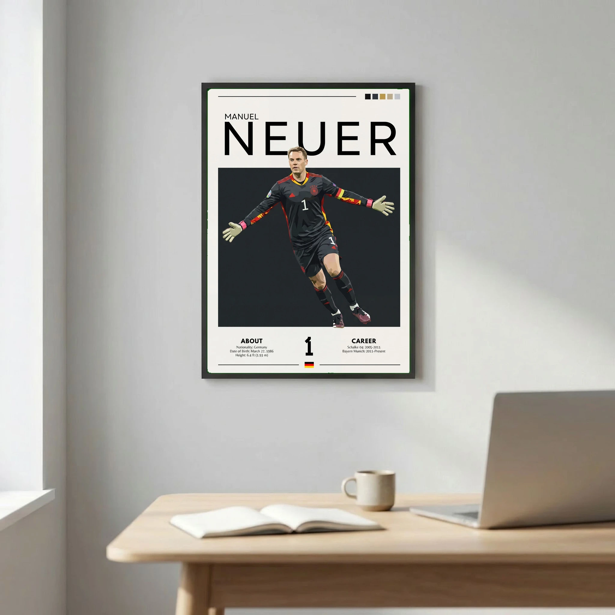 Manuel Neuer Football Poster – Modern Goalkeeper Wall Art
