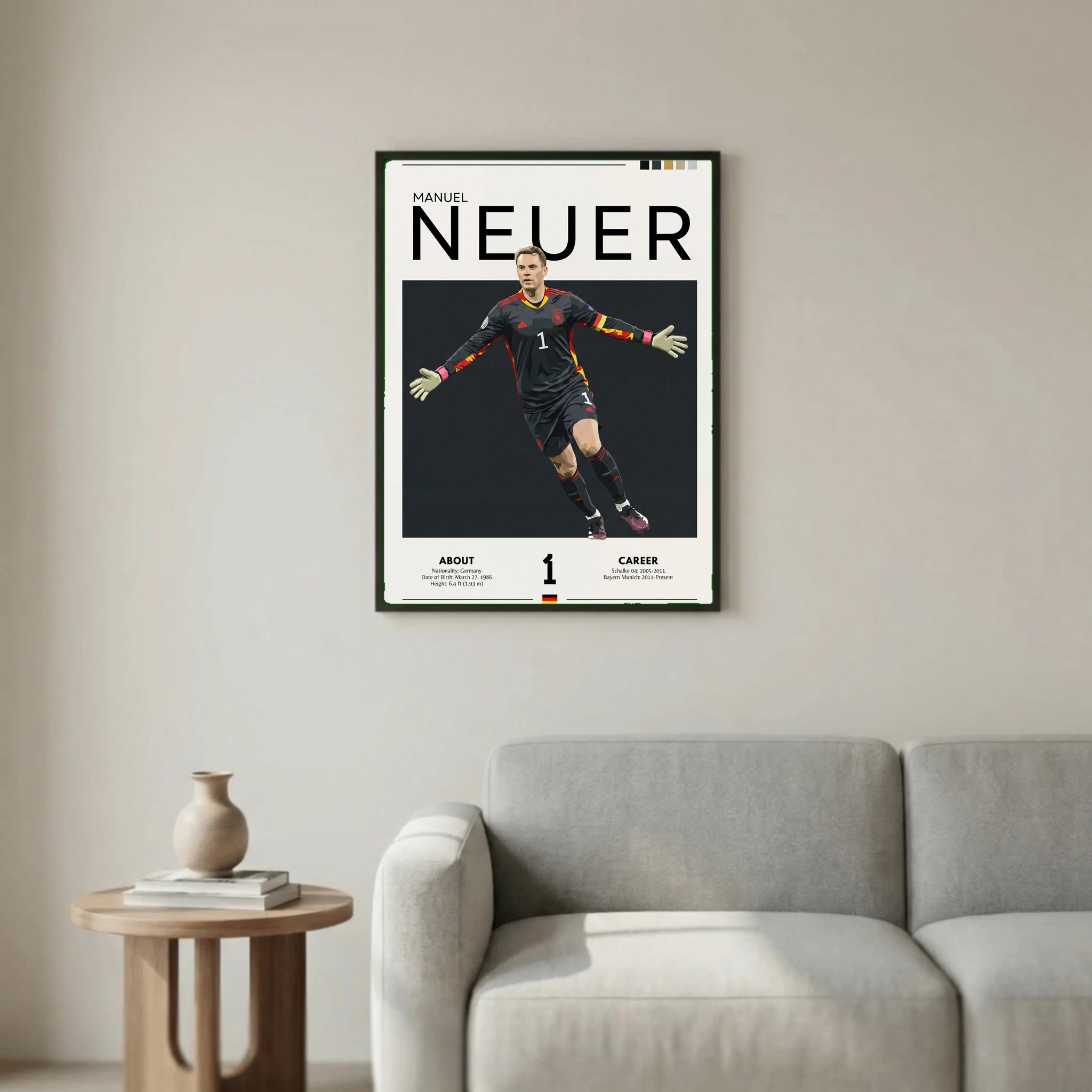 Manuel Neuer Football Poster – Modern Goalkeeper Wall Art