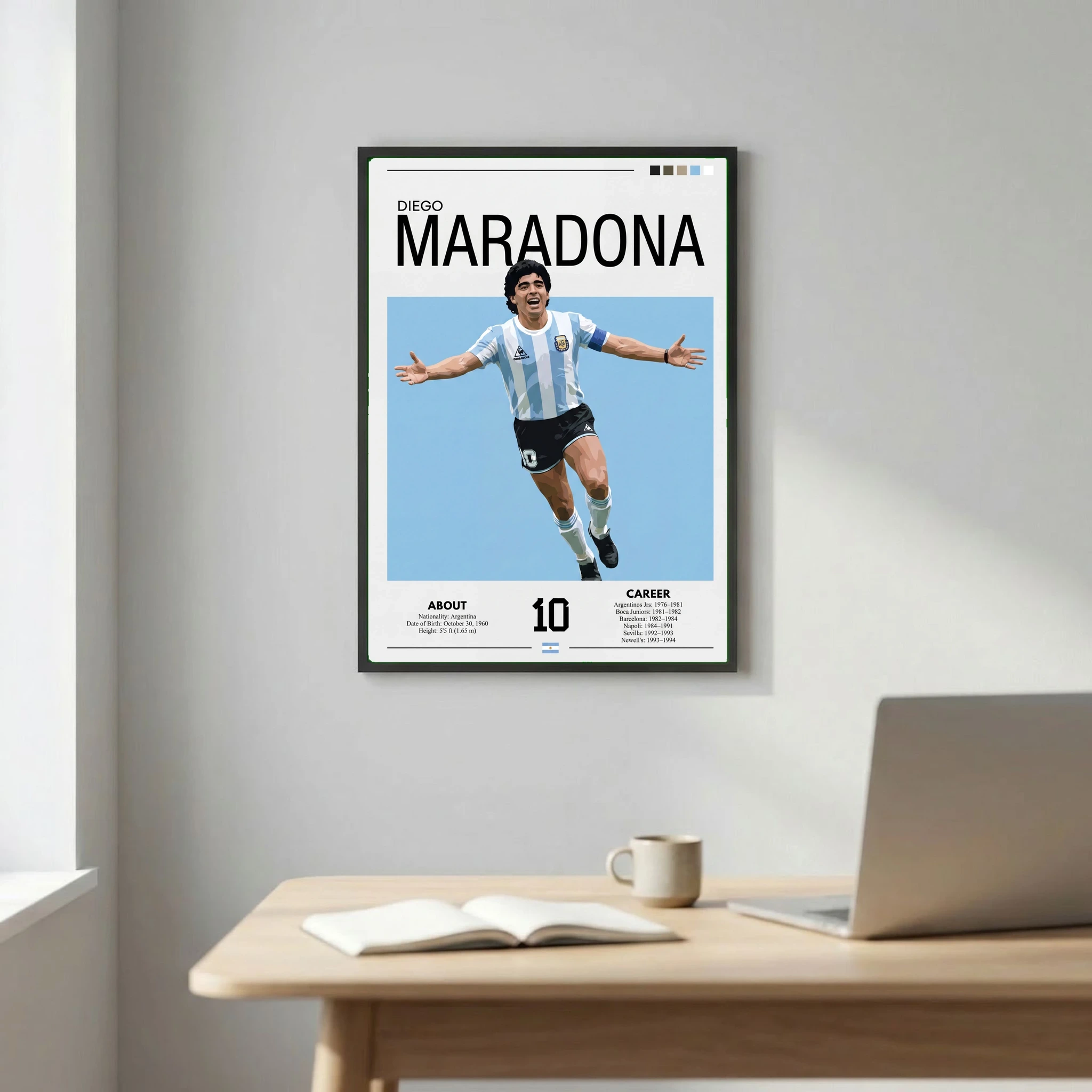 Diego Maradona Football Poster – Modern Legendary Wall Art