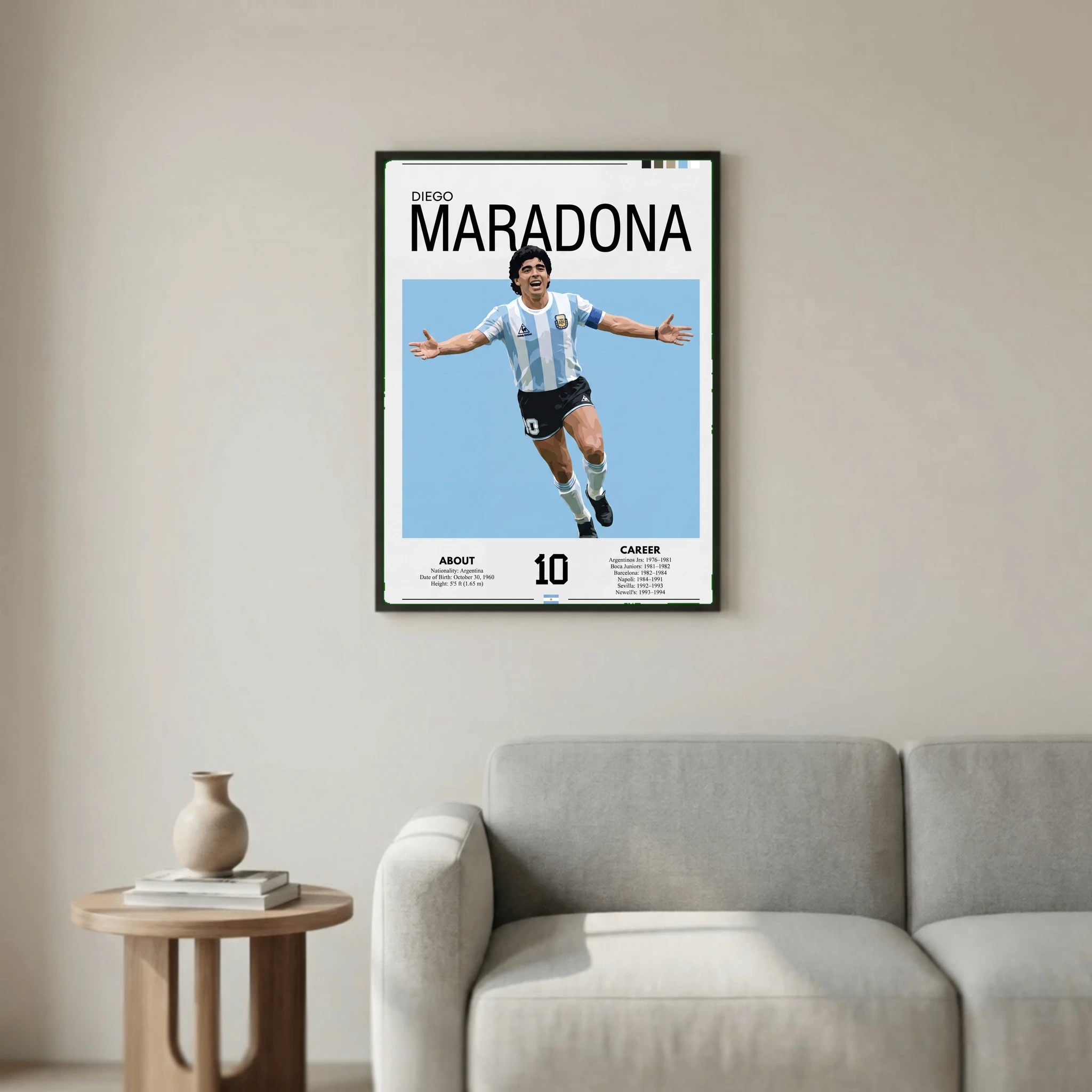 Diego Maradona Football Poster – Modern Legendary Wall Art