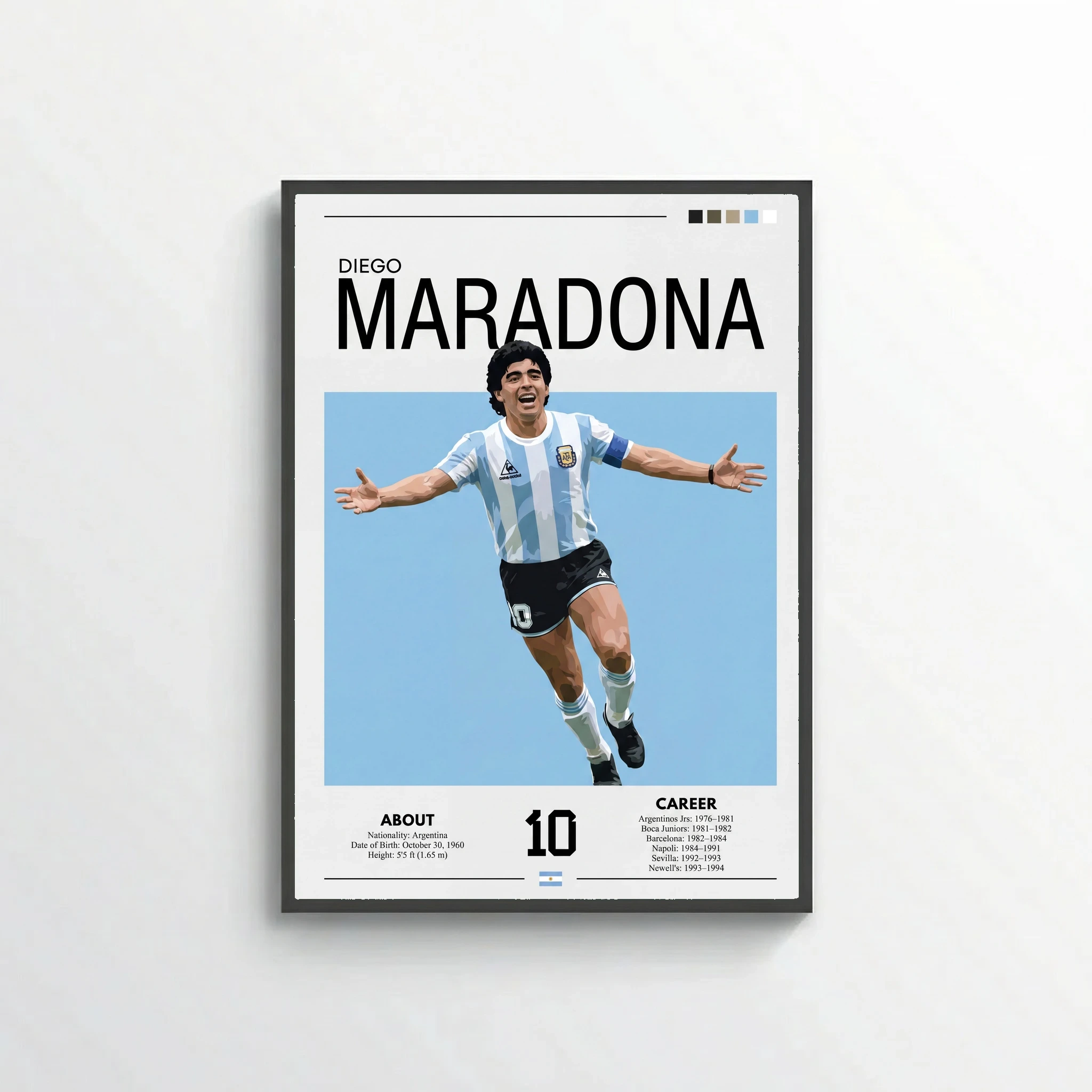 Diego Maradona Football Poster – Modern Legendary Wall Art