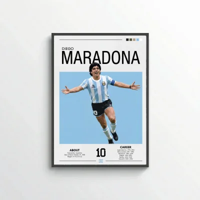 Diego Maradona Football Poster – Modern Legendary Wall Art