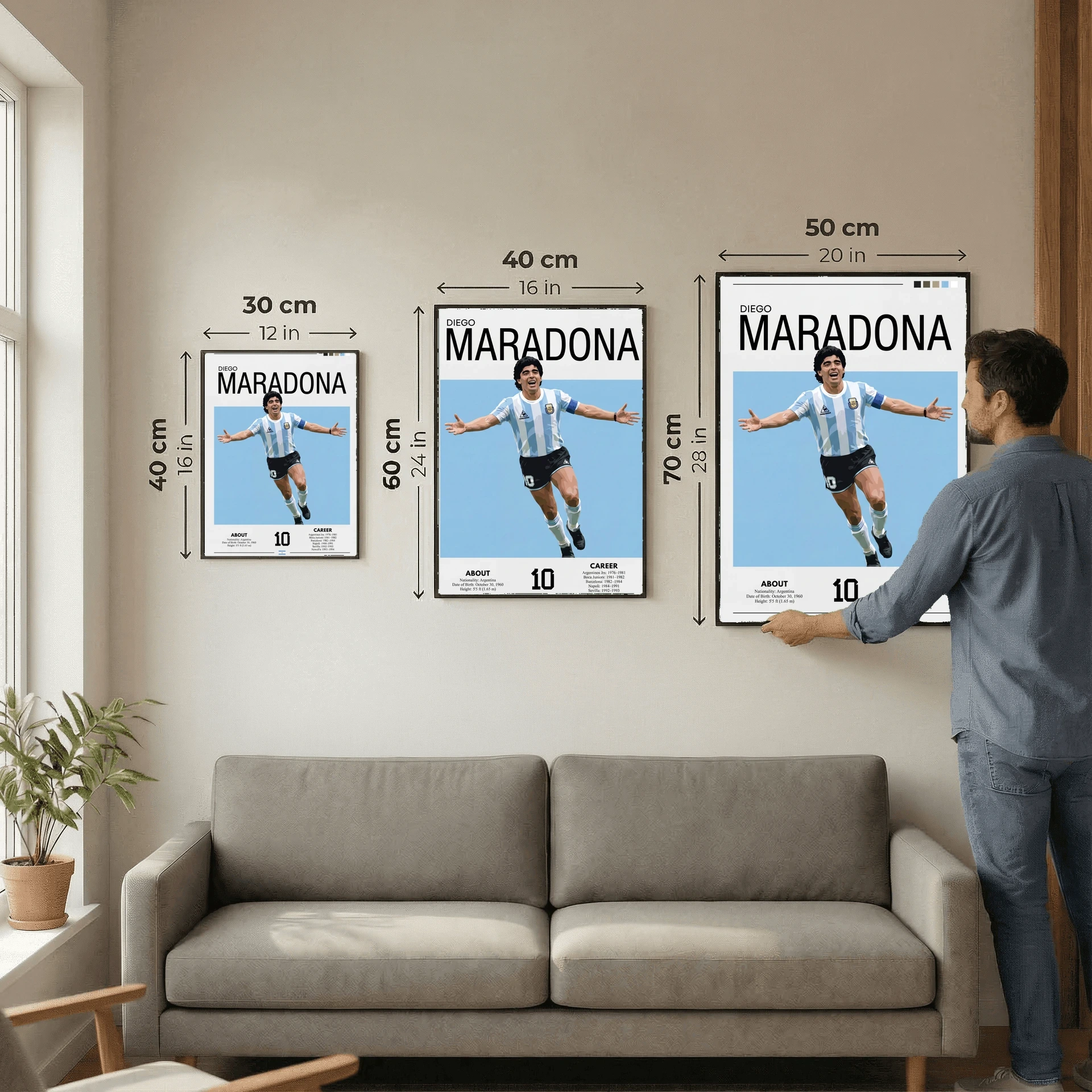 Diego Maradona Football Poster – Modern Legendary Wall Art