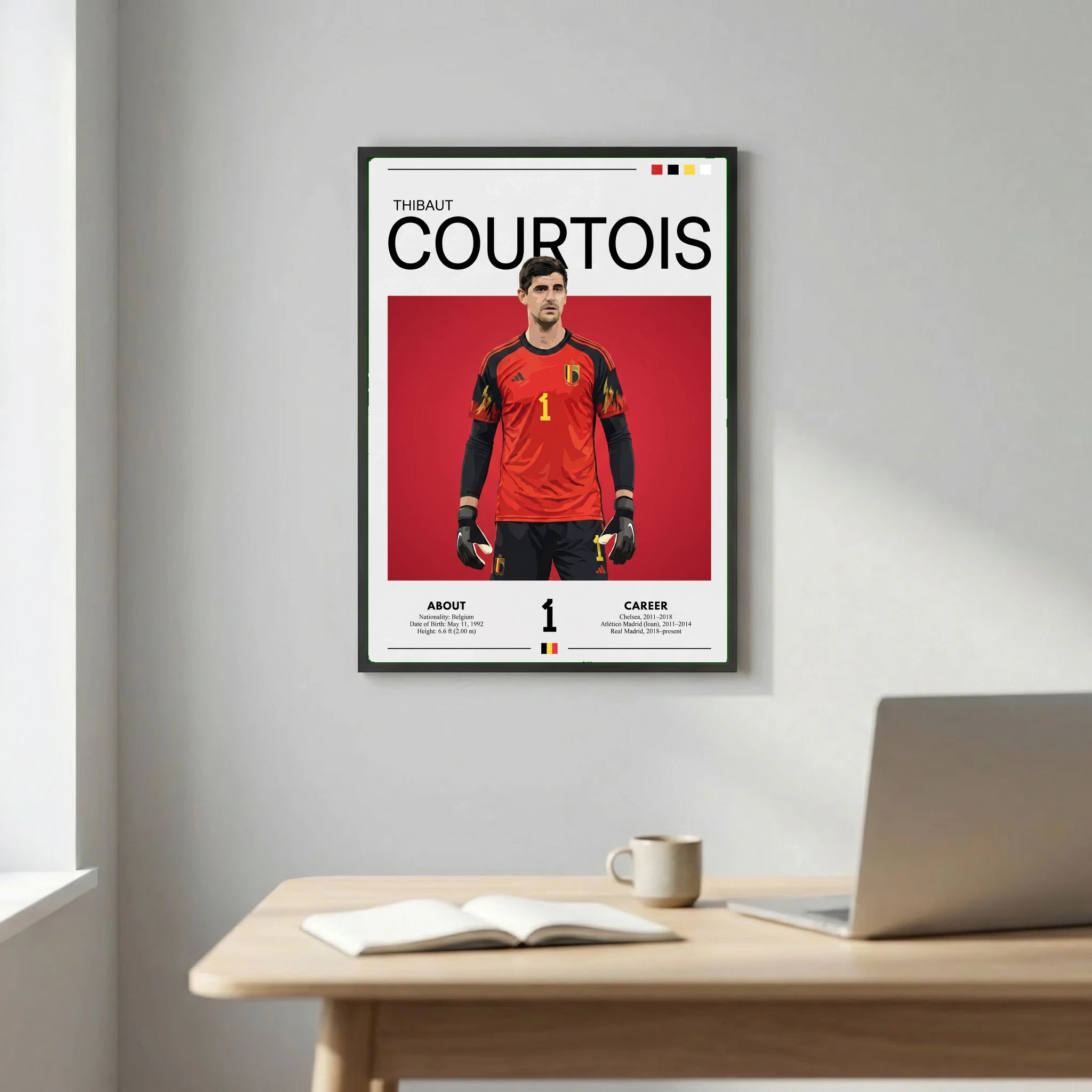 Thibaut Courtois Football Poster – Modern Goalkeeper Wall Art