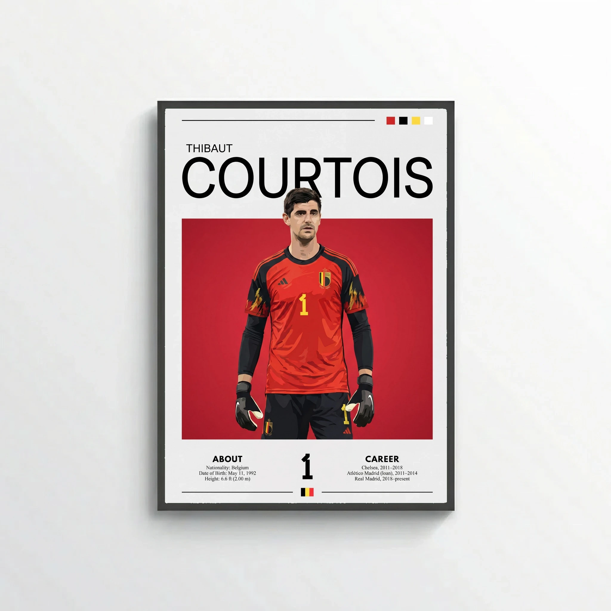 Thibaut Courtois Football Poster – Modern Goalkeeper Wall Art