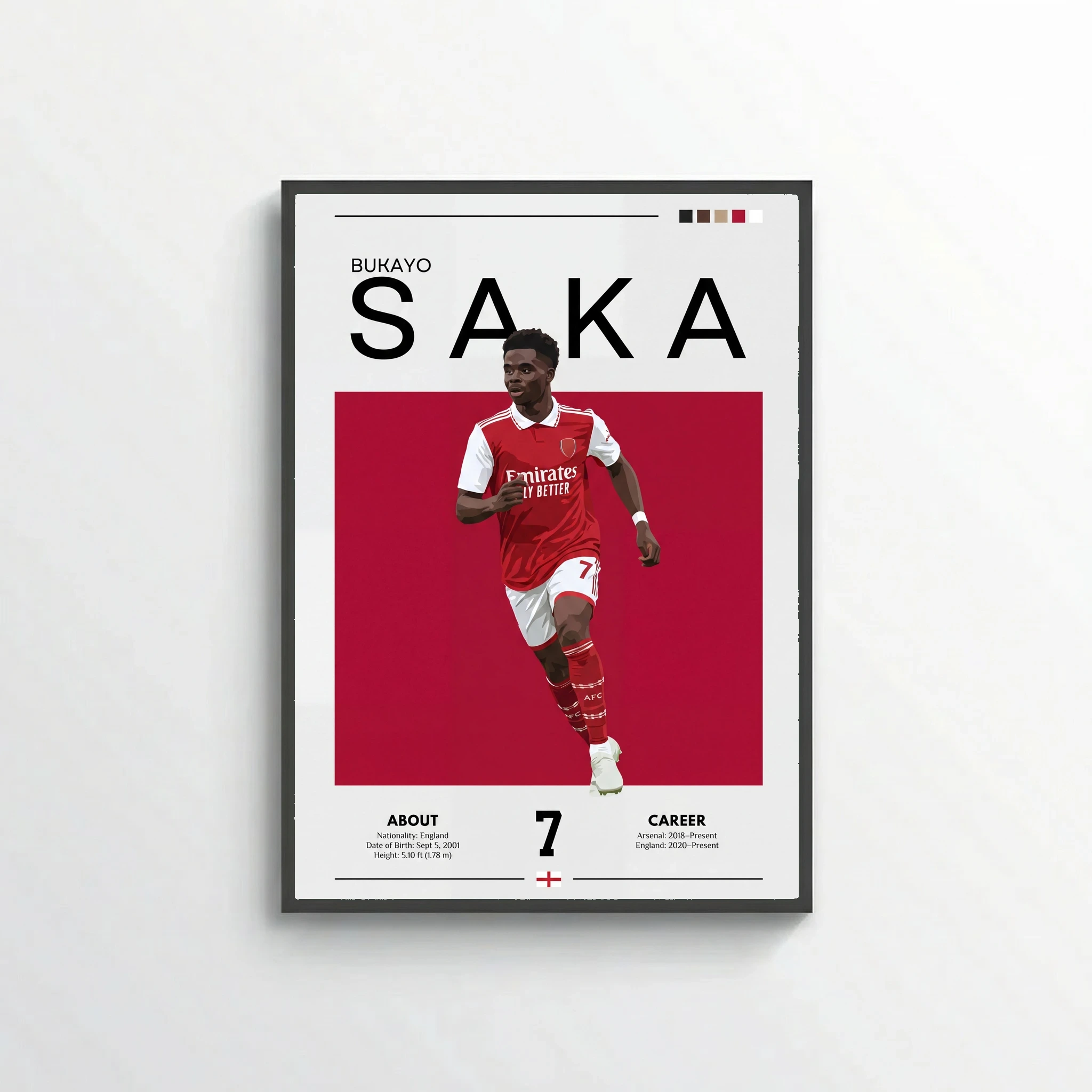 Bukayo Saka Football Poster – Modern Sports Wall Art