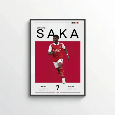 Bukayo Saka Football Poster – Modern Sports Wall Art