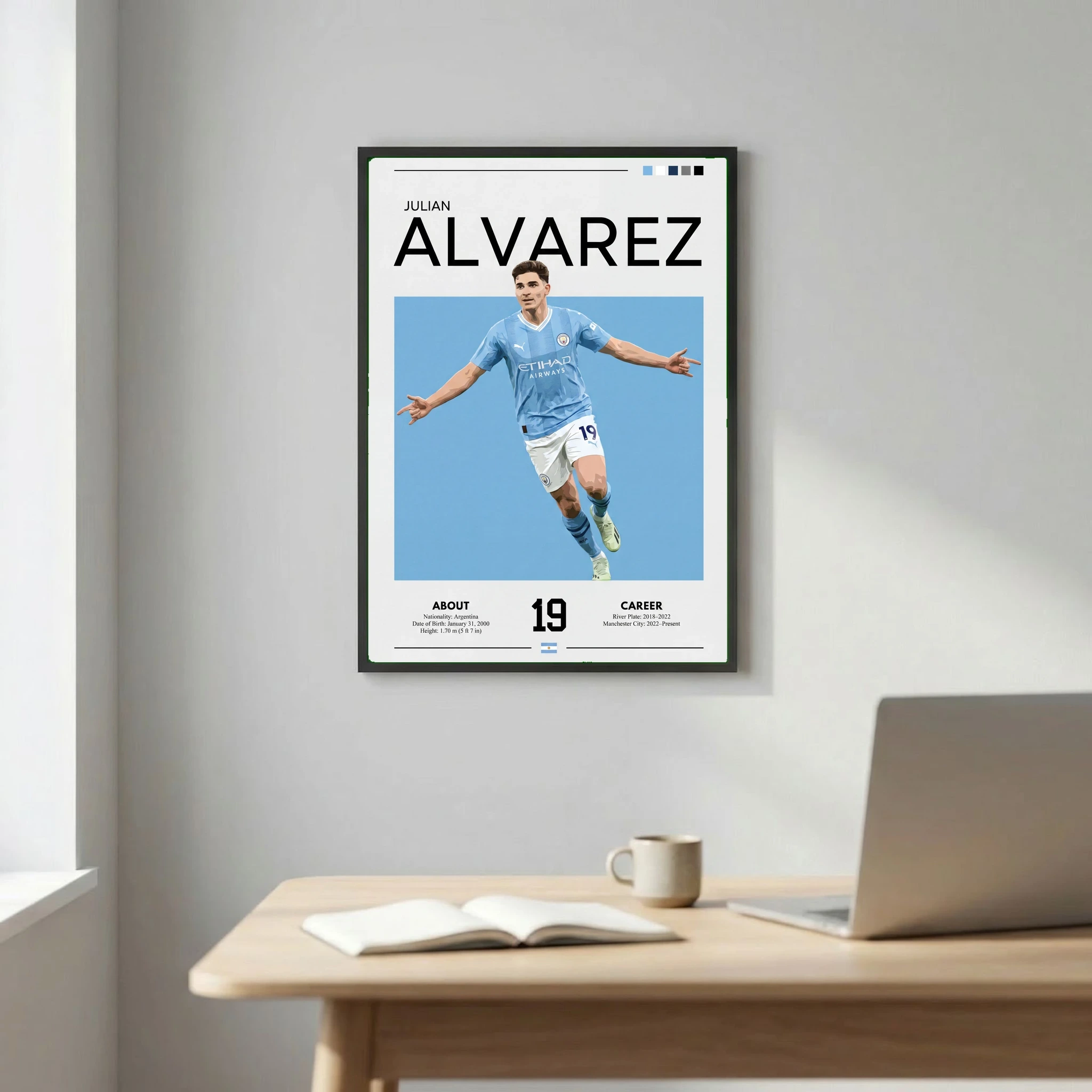 Julián Álvarez Football Poster – Modern Sports Wall Art