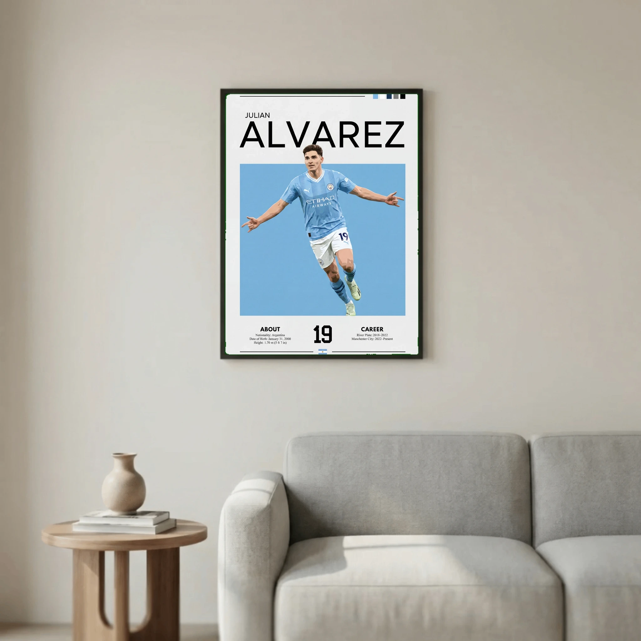 Julián Álvarez Football Poster – Modern Sports Wall Art
