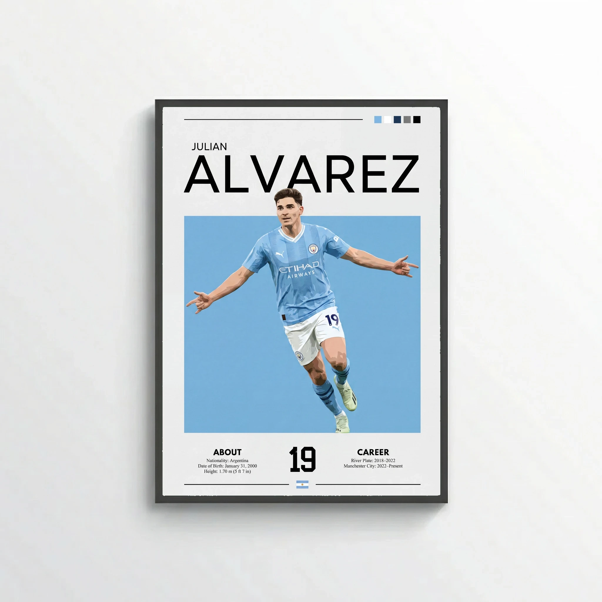 Julián Álvarez Football Poster – Modern Sports Wall Art