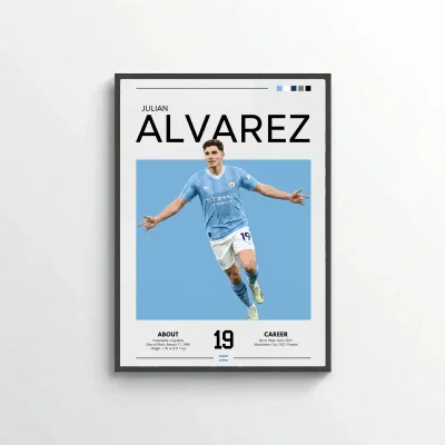 Julián Álvarez Football Poster – Modern Sports Wall Art