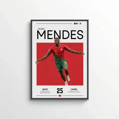 Nuno Mendes Football Poster – Modern Sports Wall Art