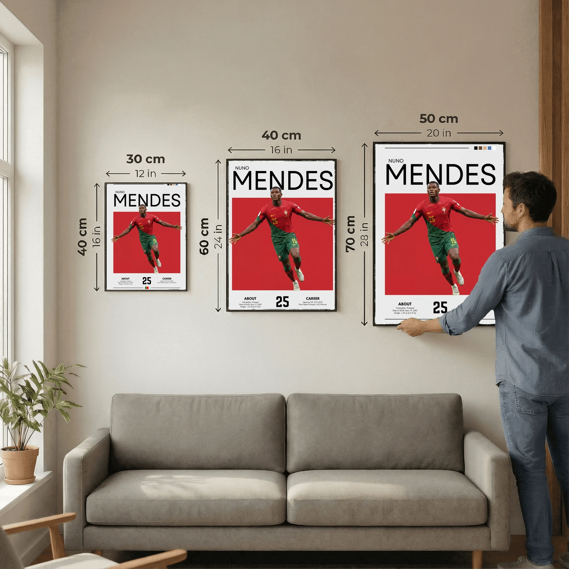 Nuno Mendes Football Poster – Modern Sports Wall Art