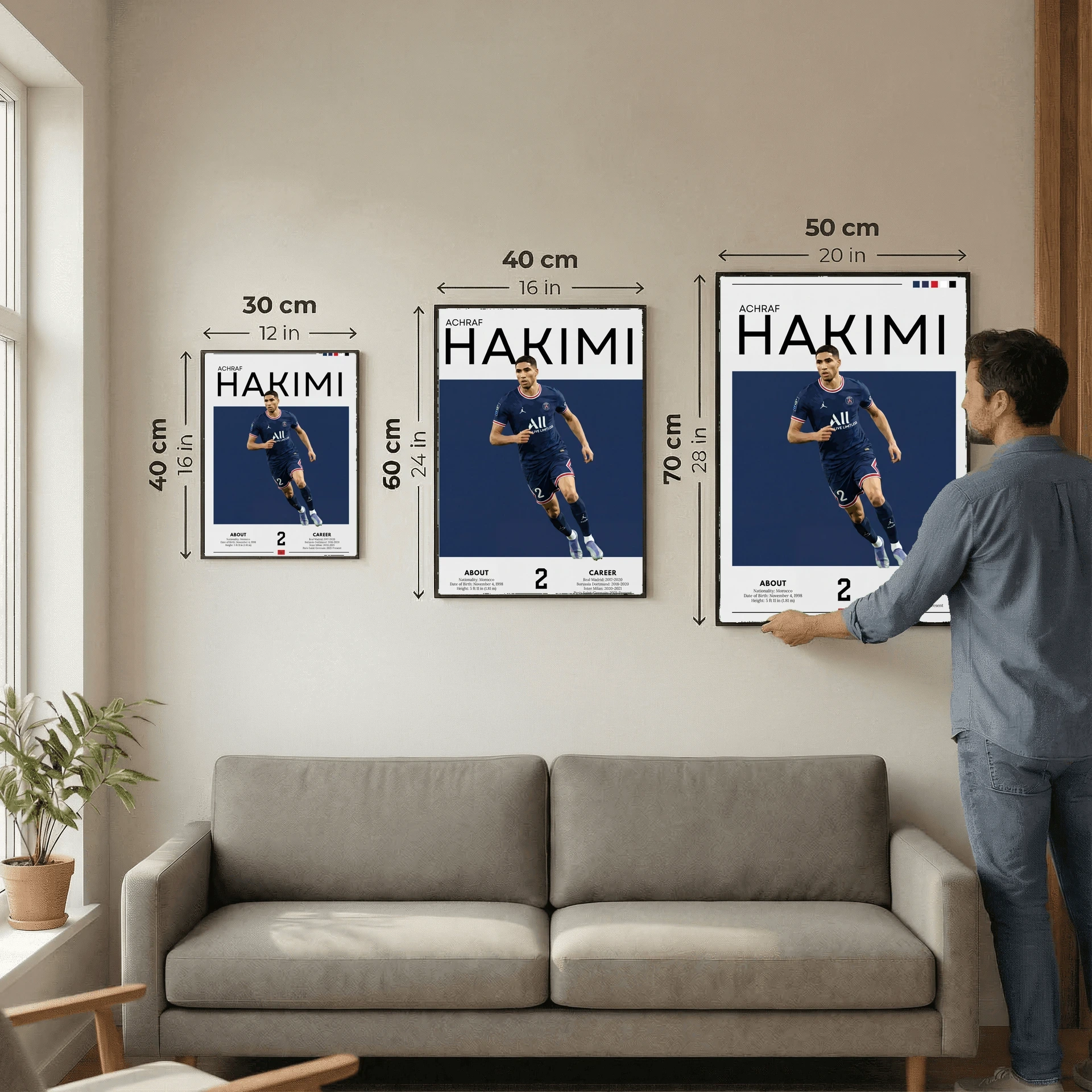 Achraf Hakimi Football Poster – Modern Sports Wall Art