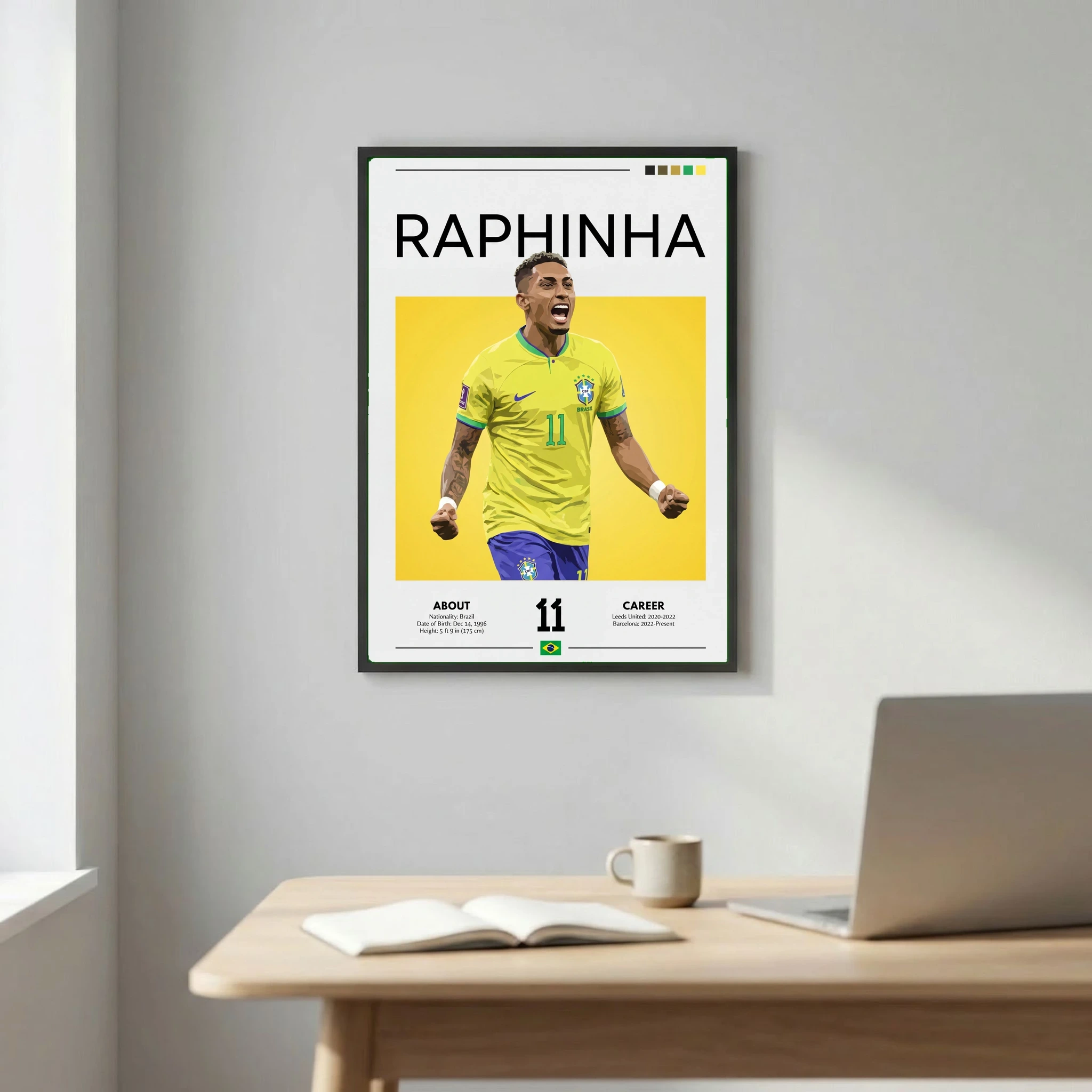 Raphinha Football Poster – Modern Sports Wall Art