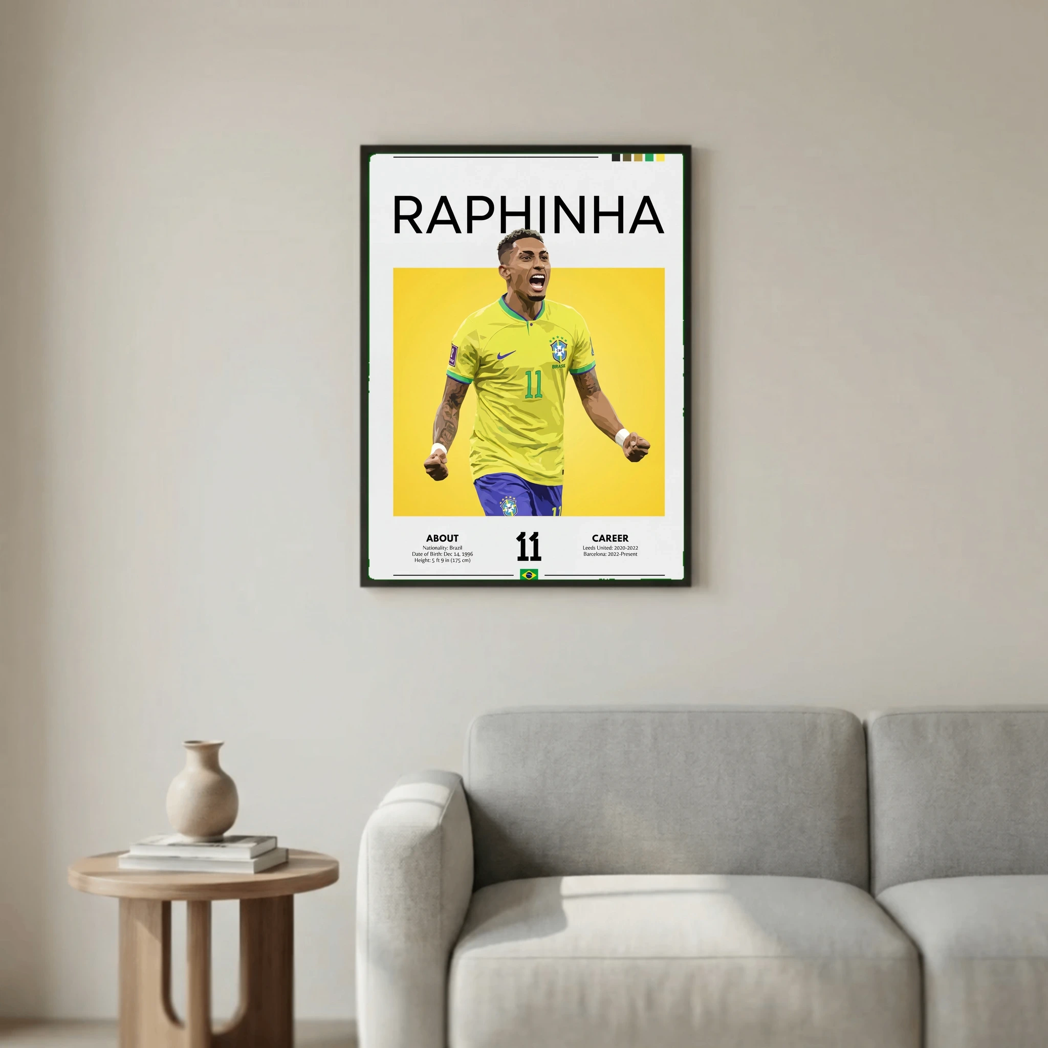 Raphinha Football Poster – Modern Sports Wall Art