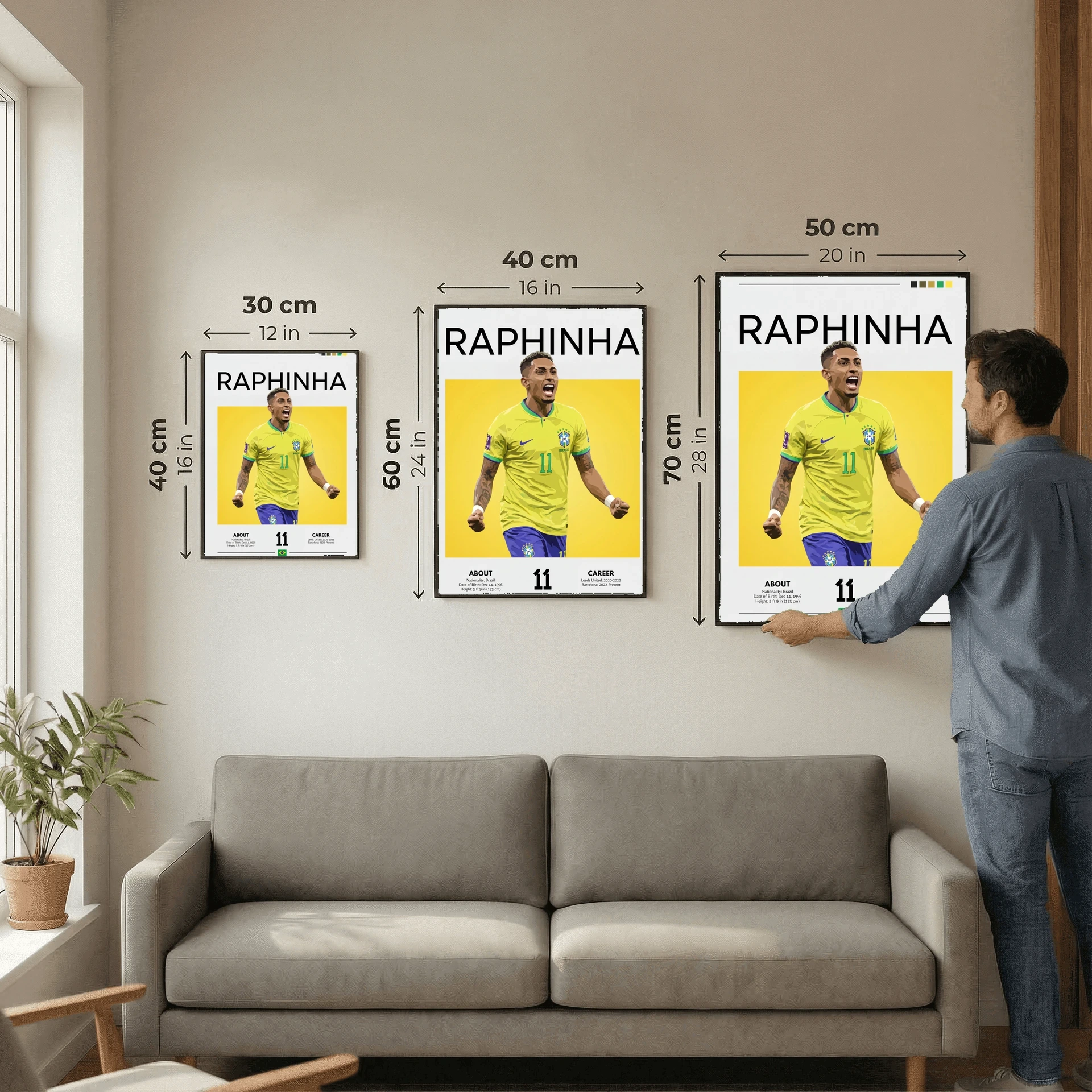 Raphinha Football Poster – Modern Sports Wall Art