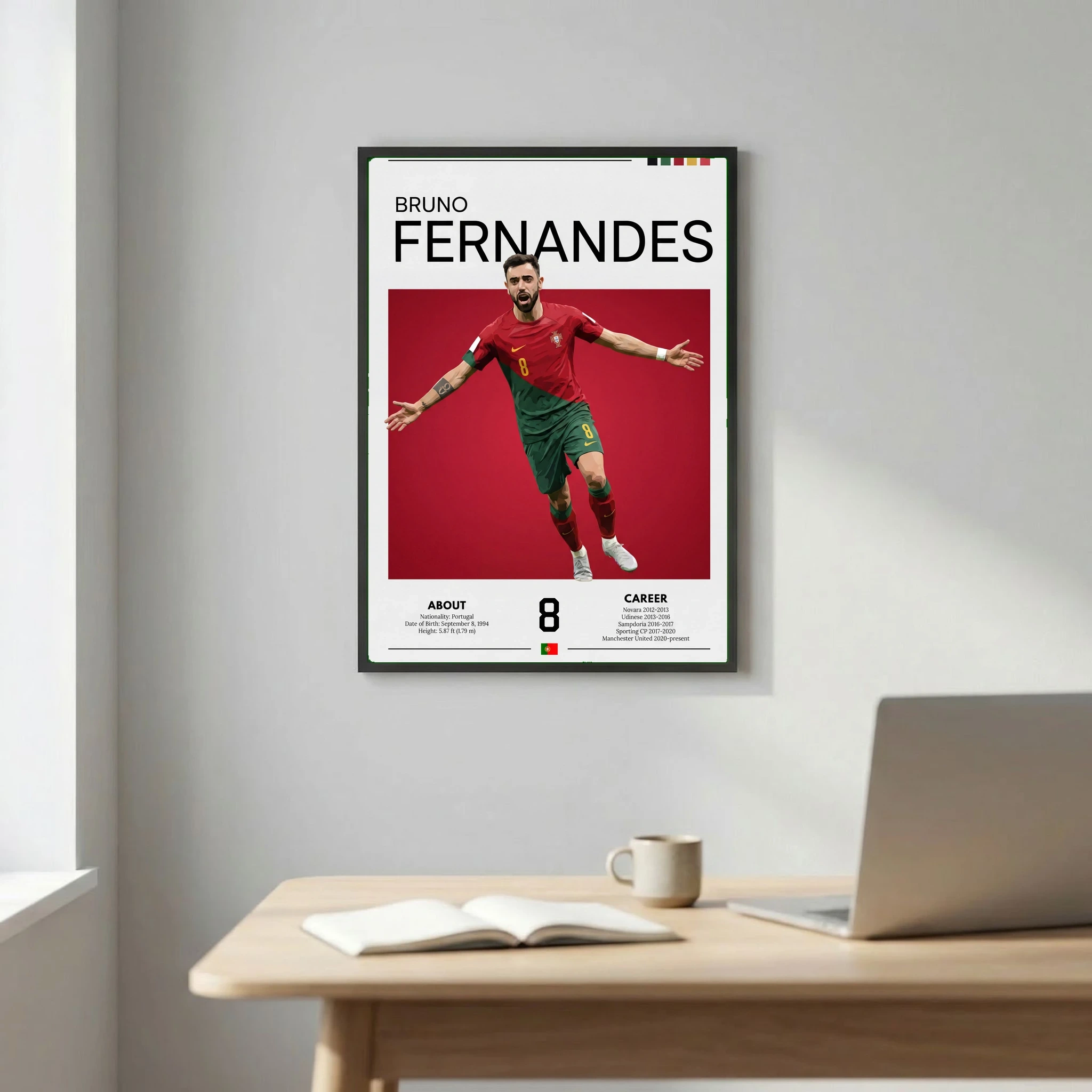 Bruno Fernandes Football Poster – Modern Sports Wall Art