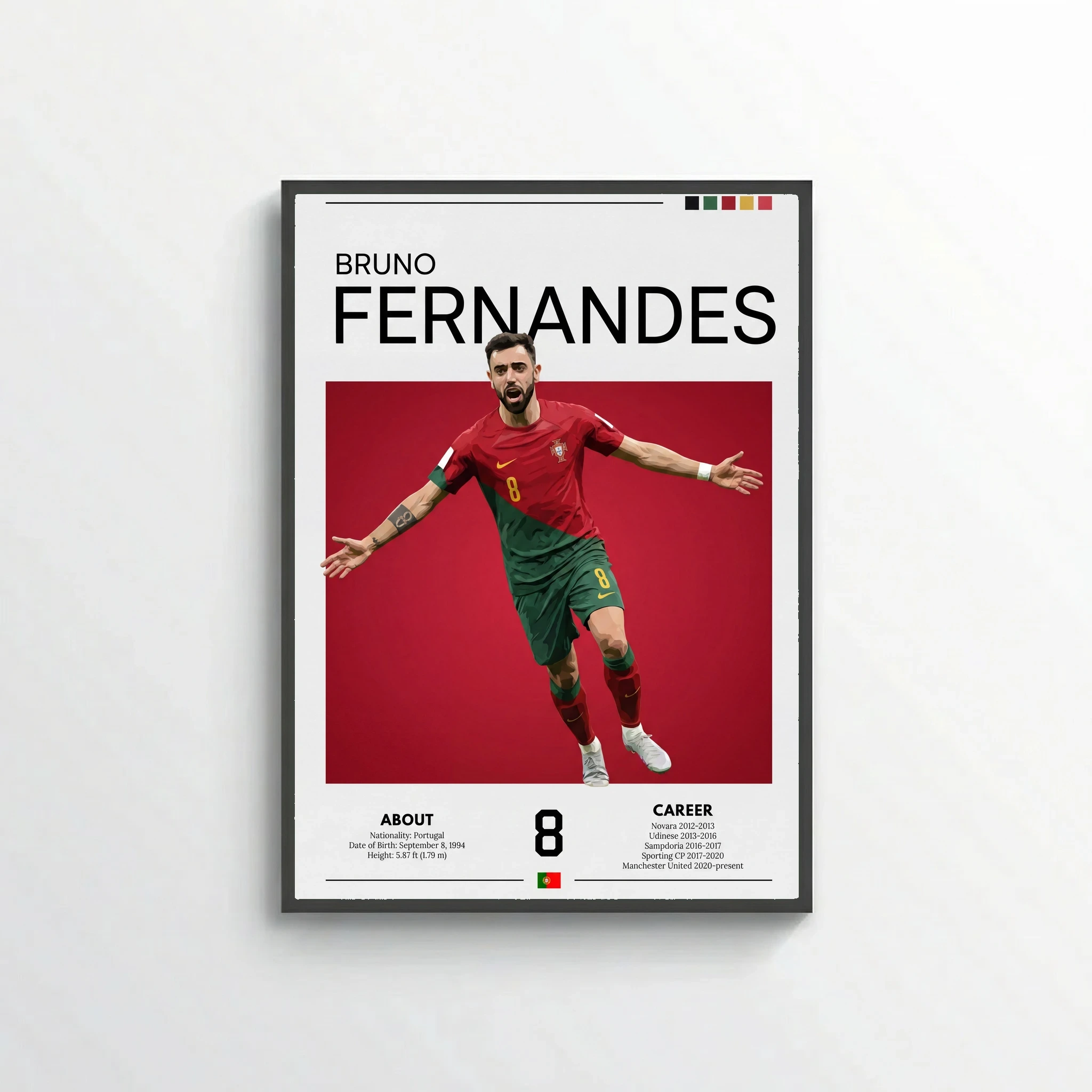 Bruno Fernandes Football Poster – Modern Sports Wall Art