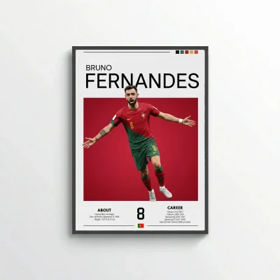 Bruno Fernandes Football Poster – Modern Sports Wall Art