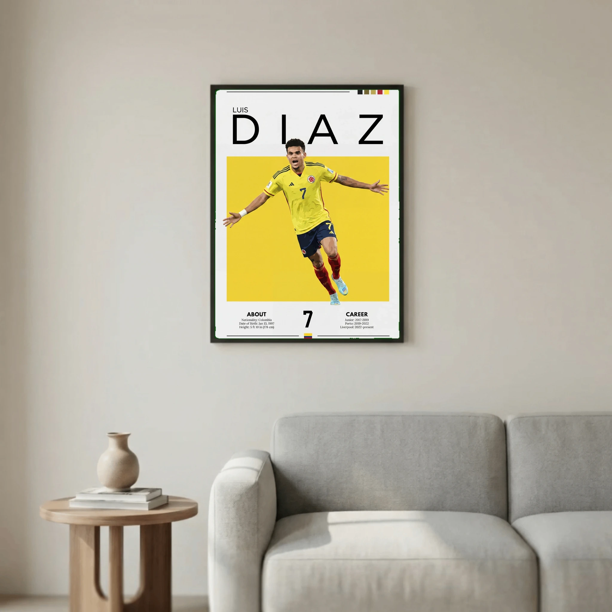 Luis Díaz Football Poster – Modern Sports Wall Art
