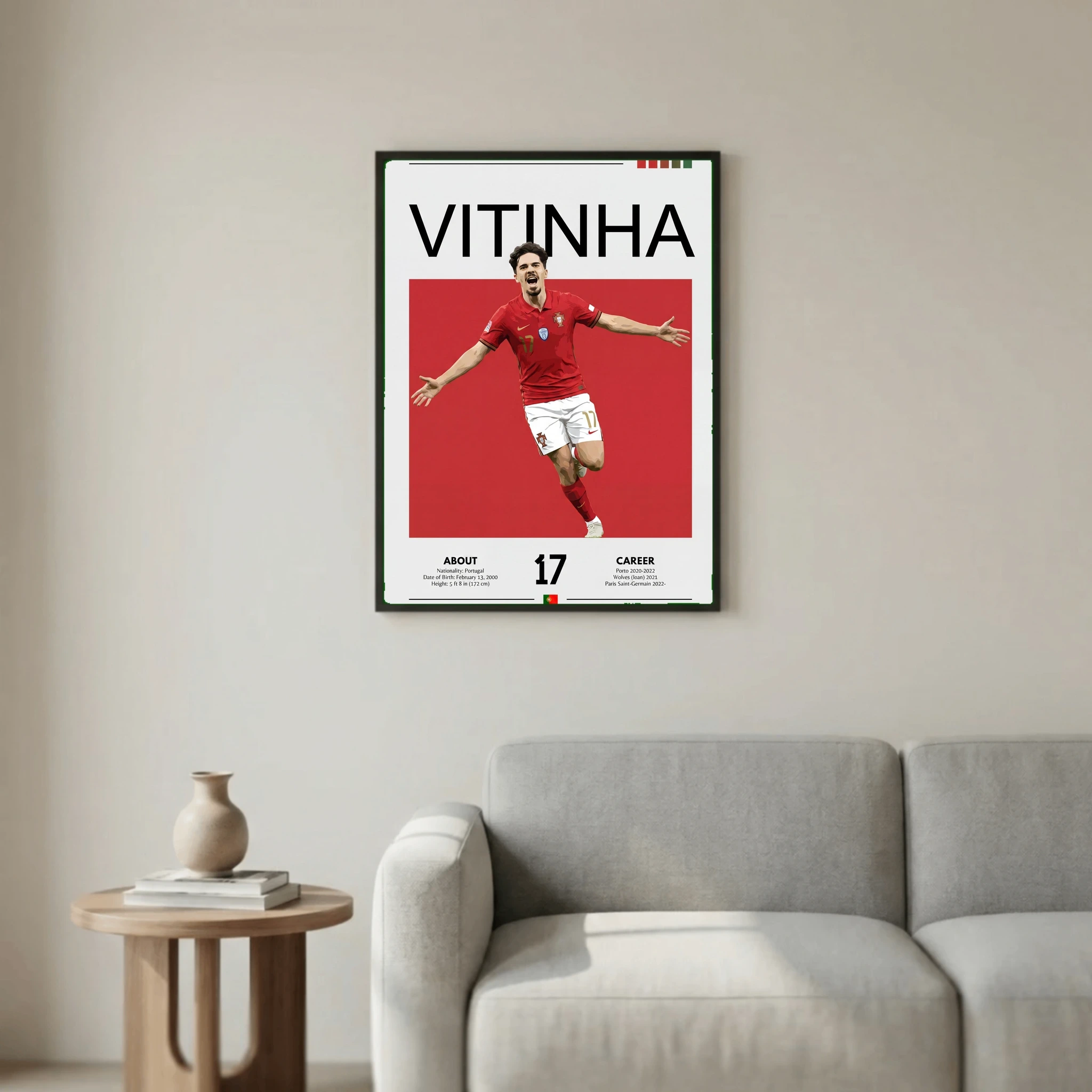 Vitinha Football Poster – Modern Sports Wall Art