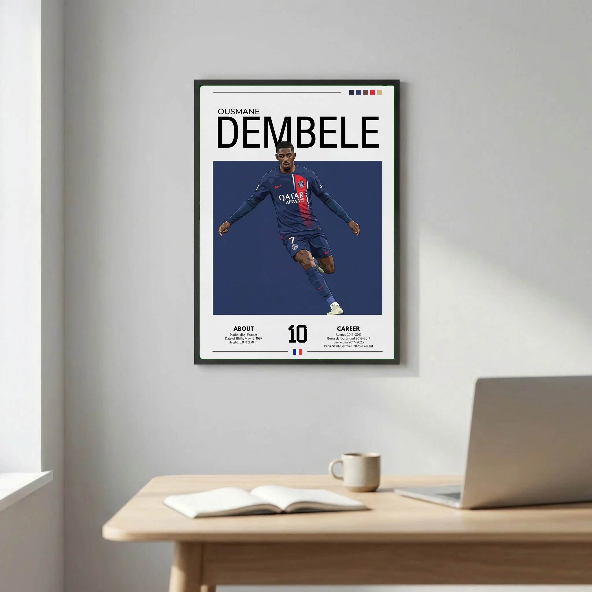 Ousmane Dembélé Football Poster – Modern Sports Wall Art