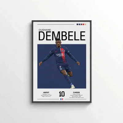 Ousmane Dembélé Football Poster – Modern Sports Wall Art