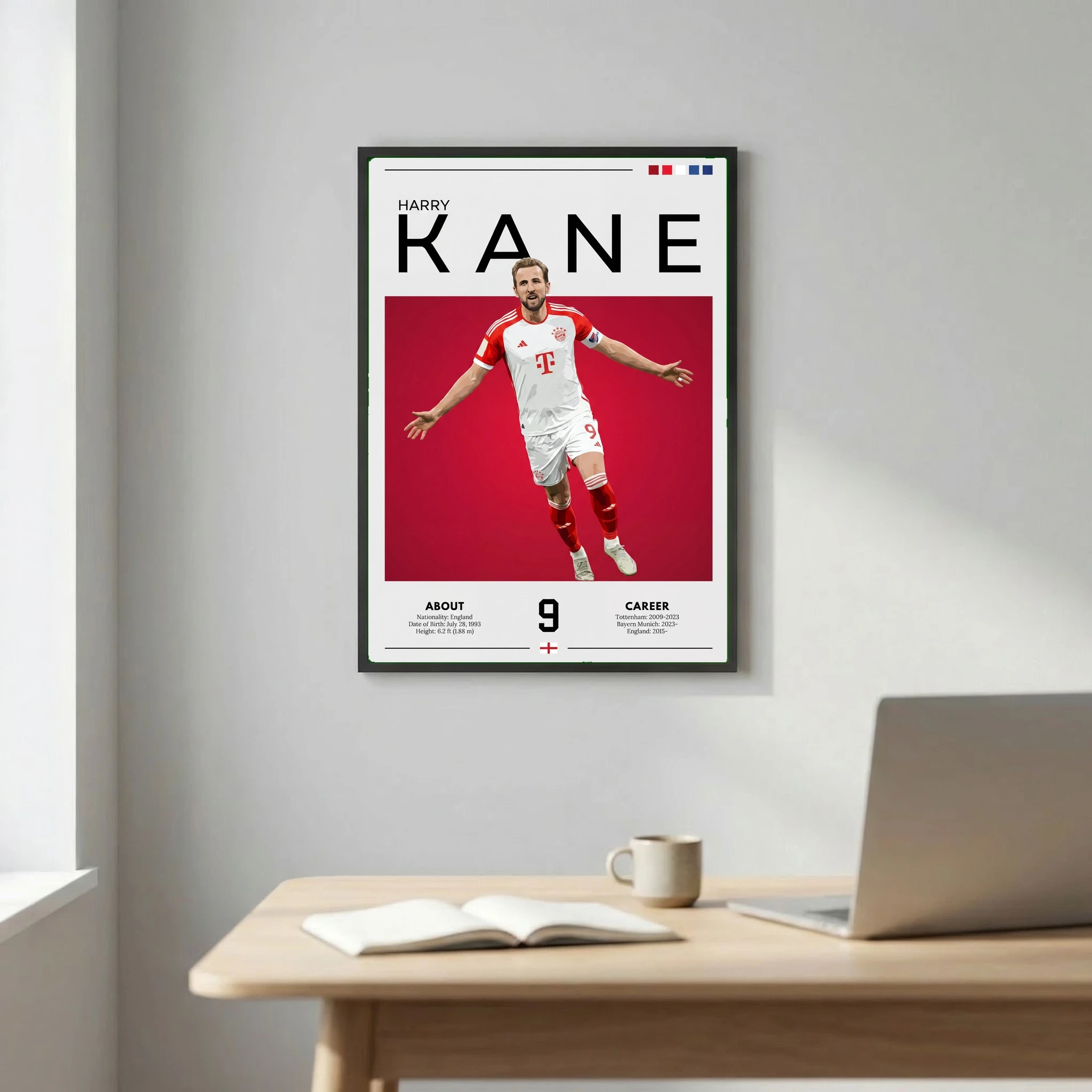 Harry Kane Football Poster – Modern Sports Wall Art