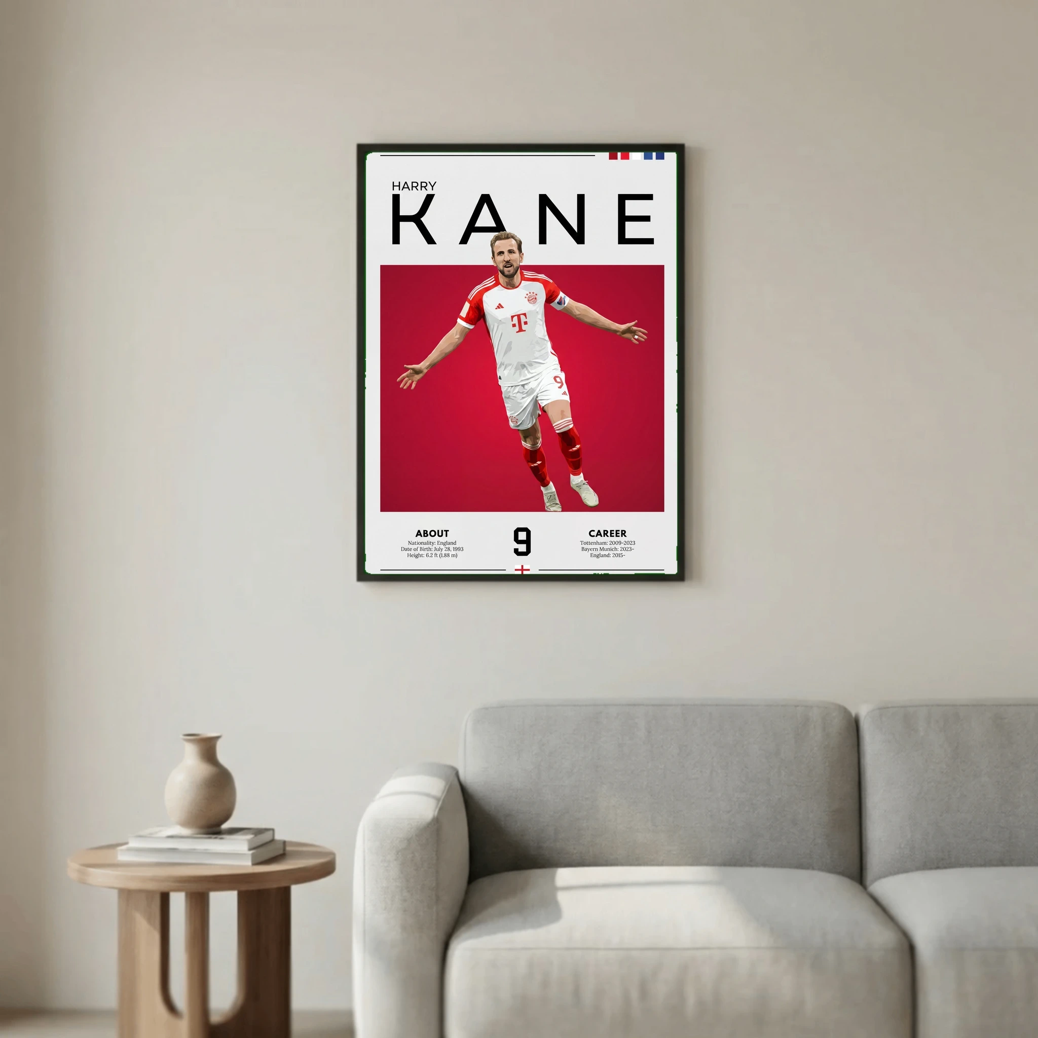 Harry Kane Football Poster – Modern Sports Wall Art