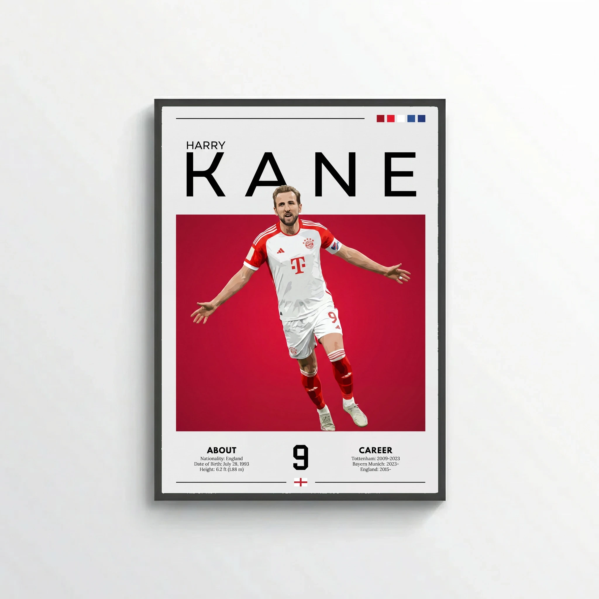 Harry Kane Football Poster – Modern Sports Wall Art