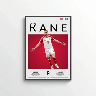 Harry Kane Football Poster – Modern Sports Wall Art