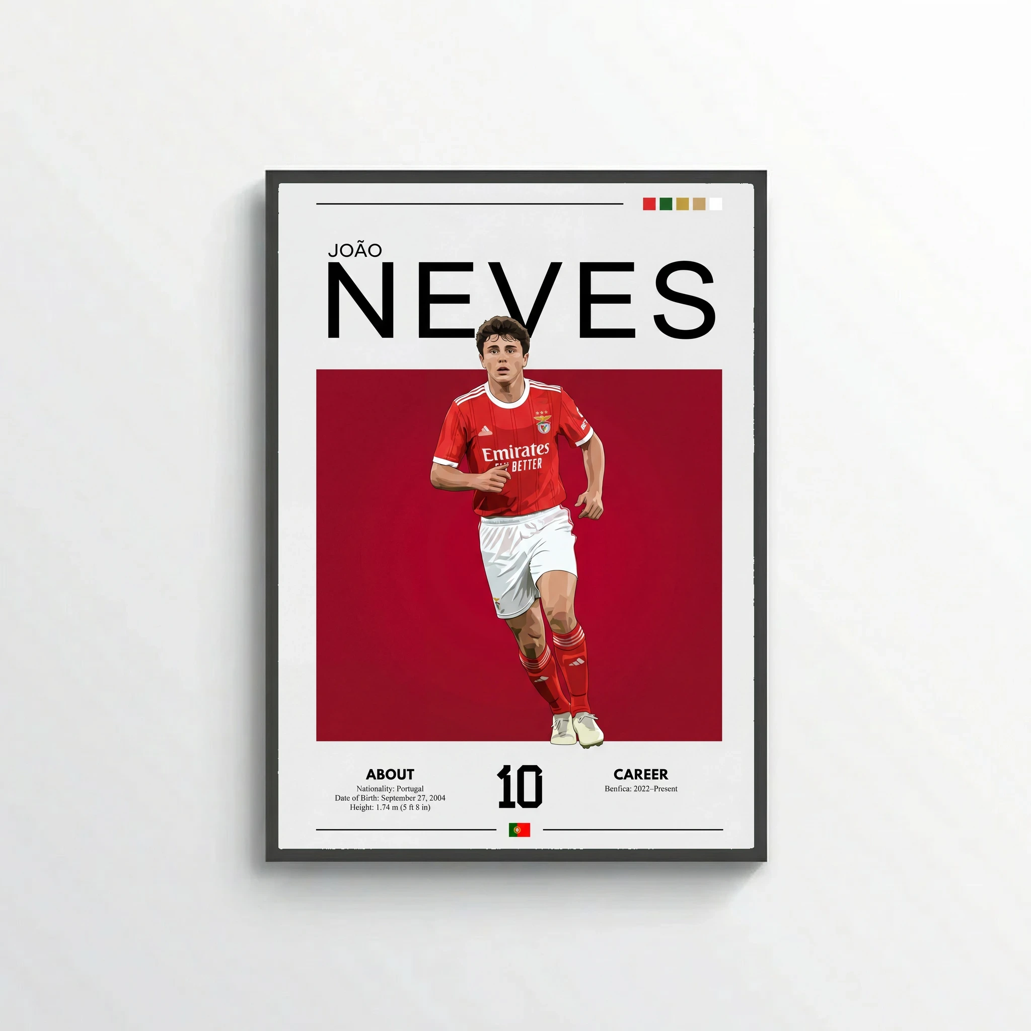 João Neves Football Poster – Modern Sports Wall Art