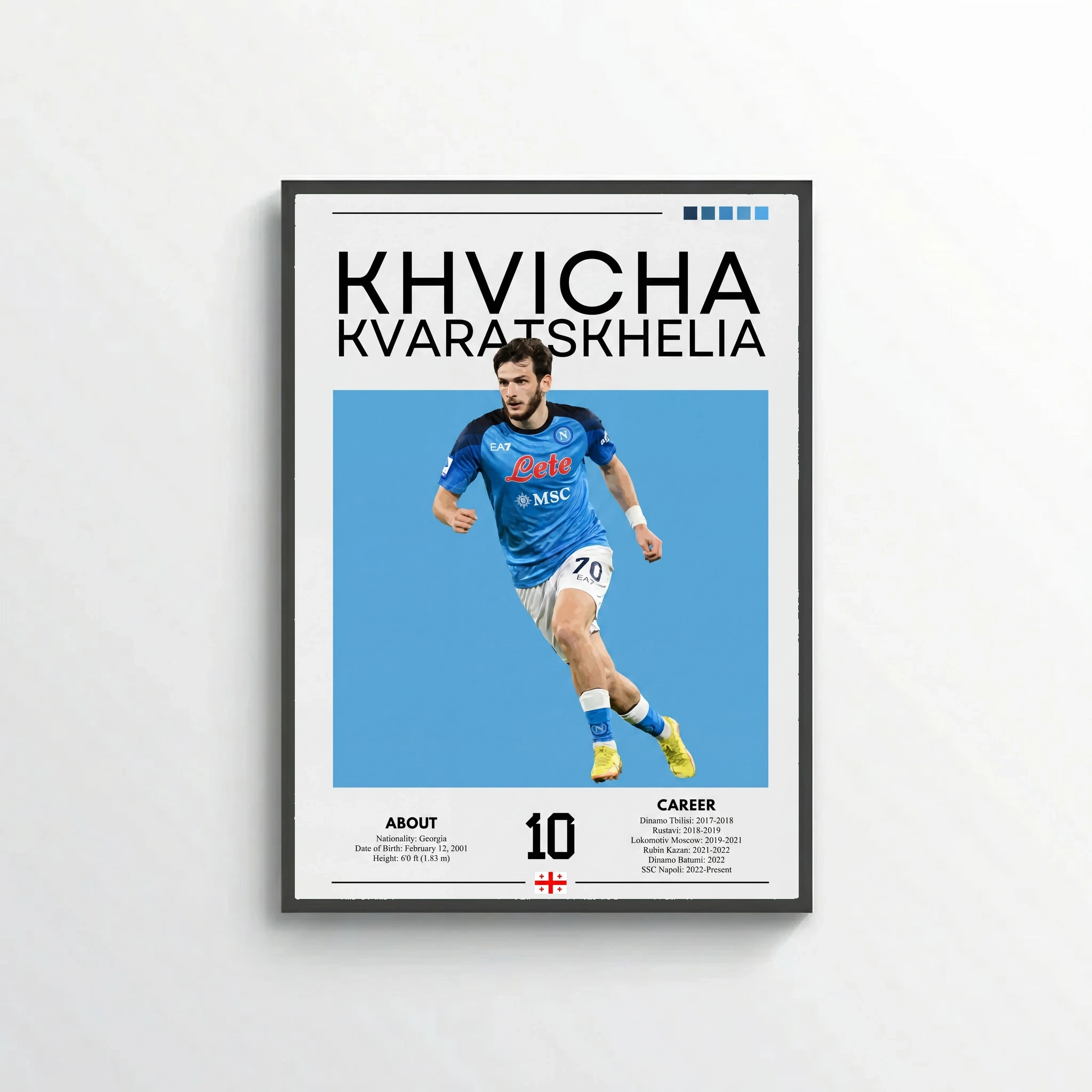 Khvicha Kvaratskhelia Football Poster – Modern Sports Wall Art
