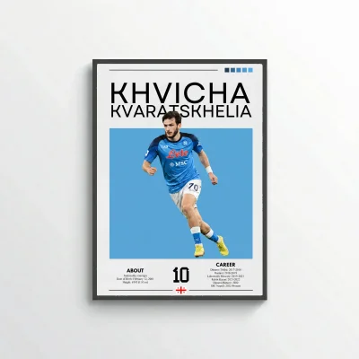 Khvicha Kvaratskhelia Football Poster – Modern Sports Wall Art