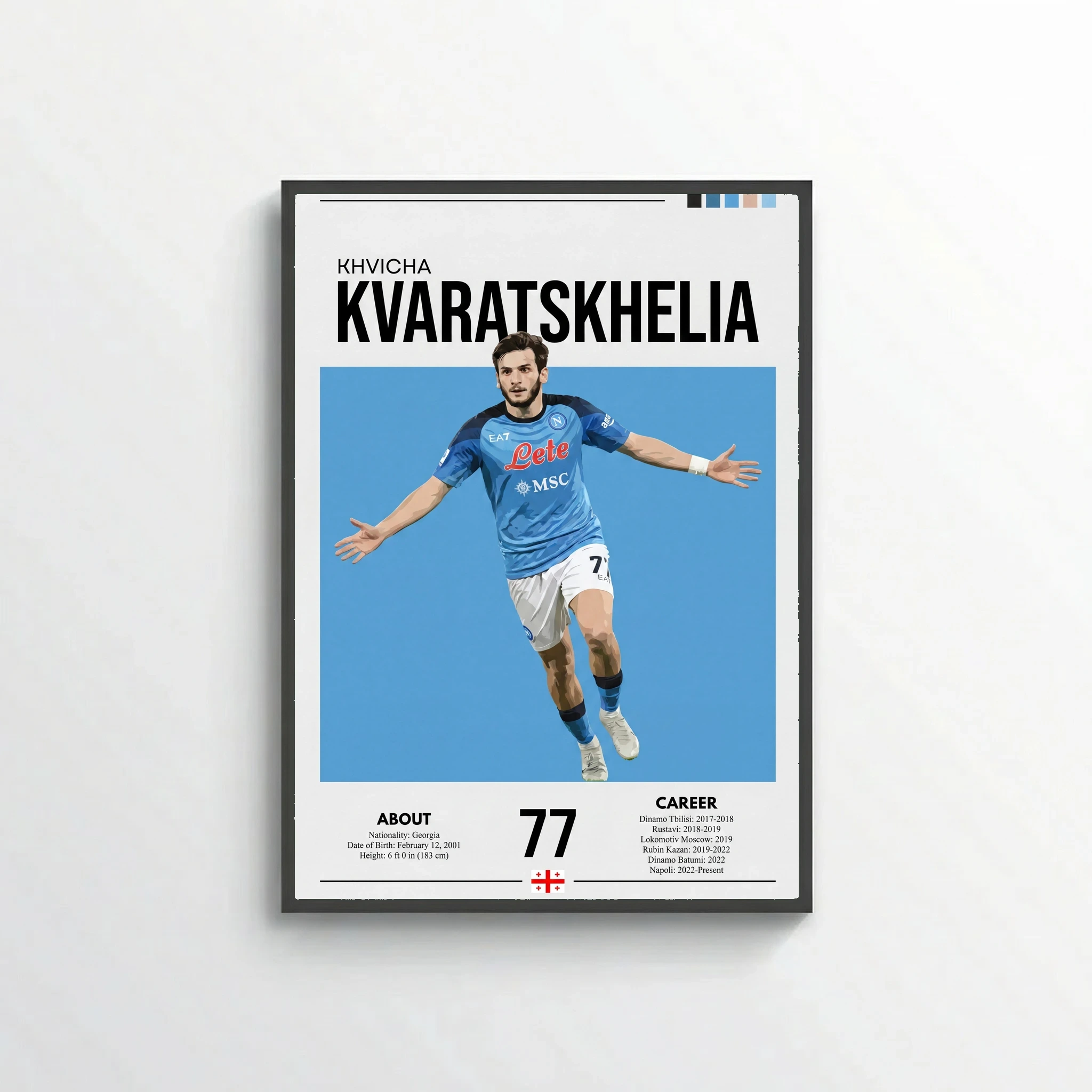 Khvicha Kvaratskhelia Football Poster – Modern Sports Wall Art