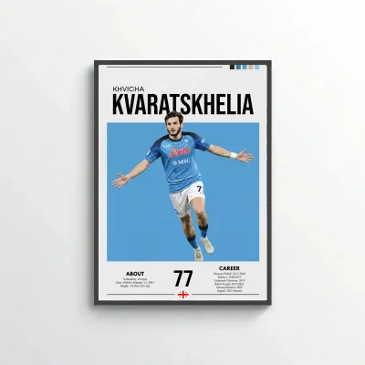 Khvicha Kvaratskhelia Football Poster – Modern Sports Wall Art