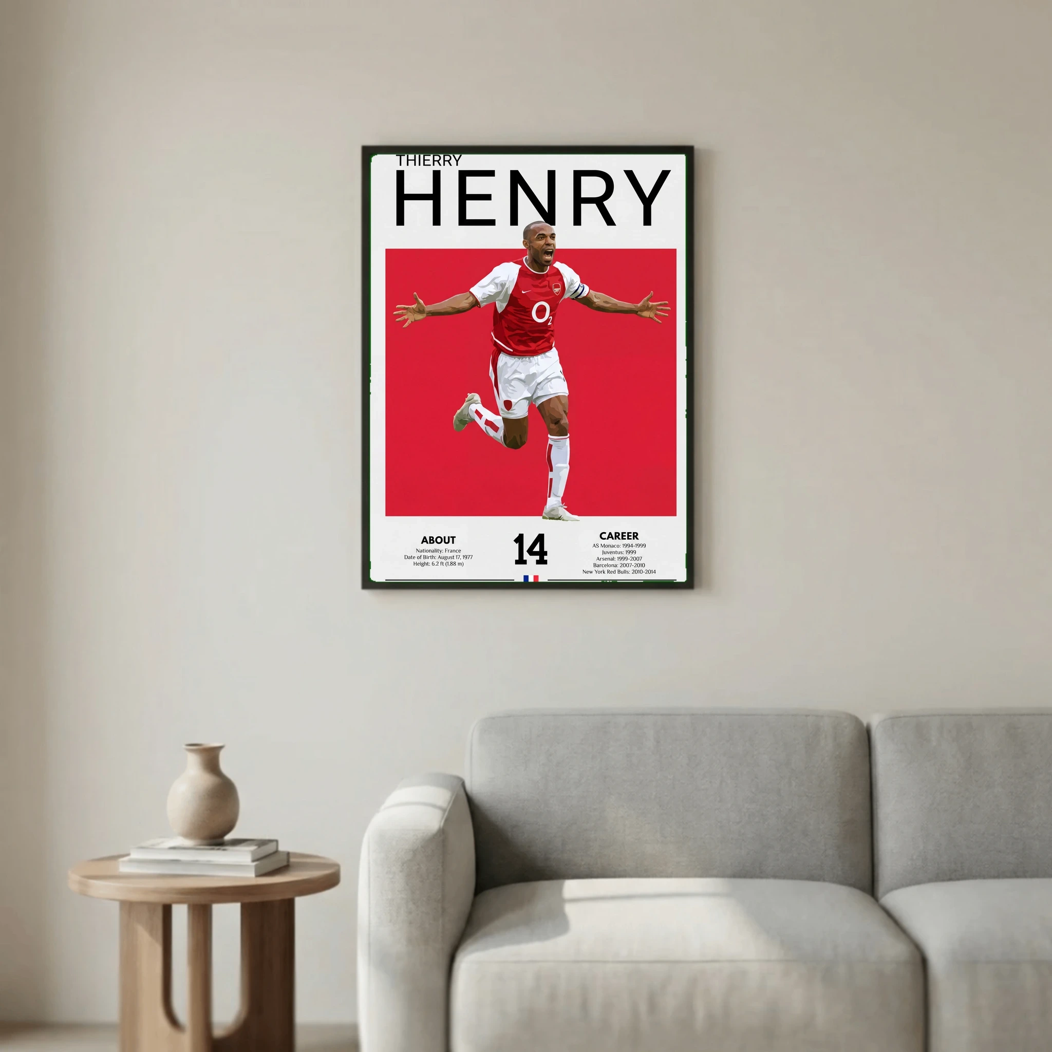 Thierry Henry Football Poster – Modern Legendary Wall Art