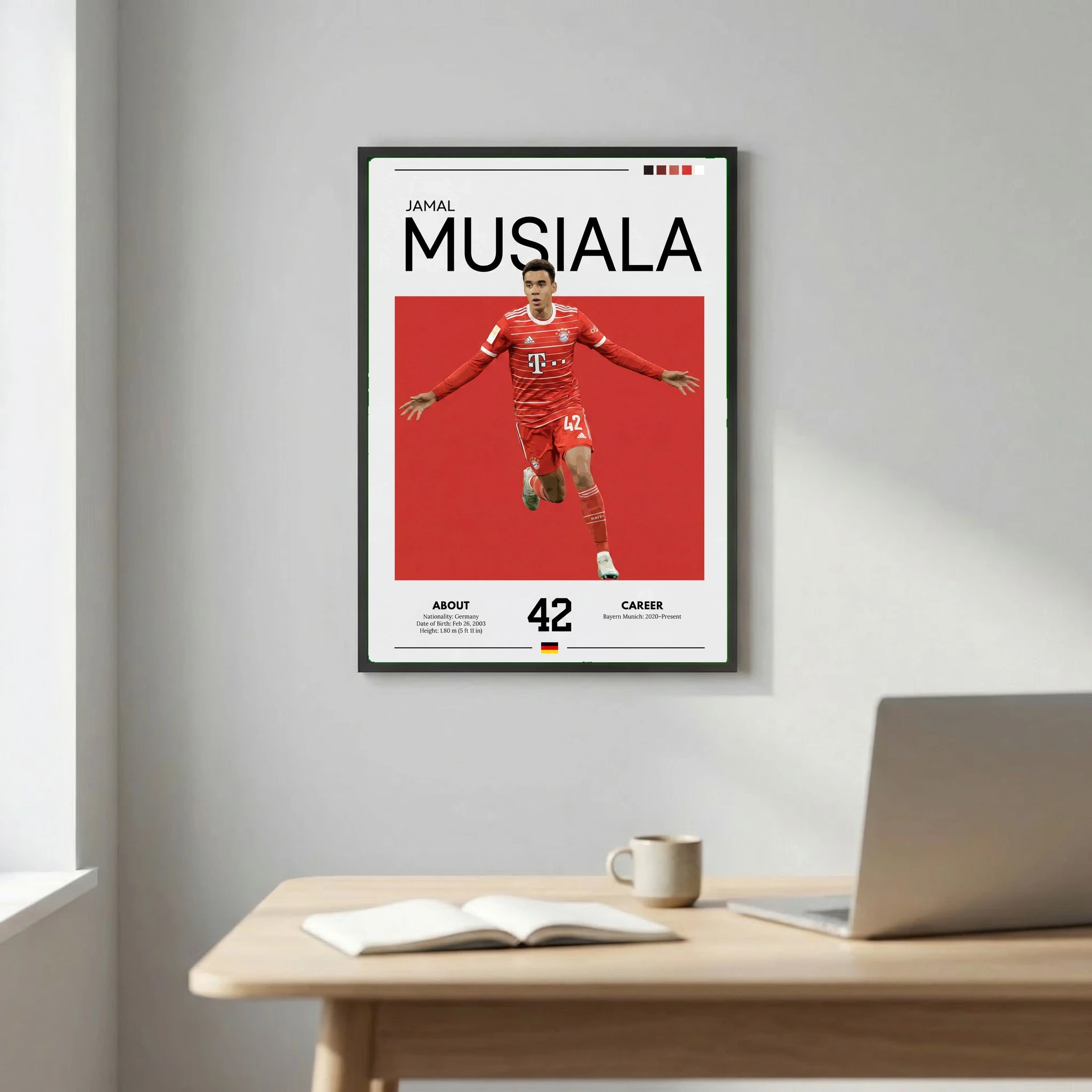 Jamal Musiala Football Poster – Modern Sports Wall Art