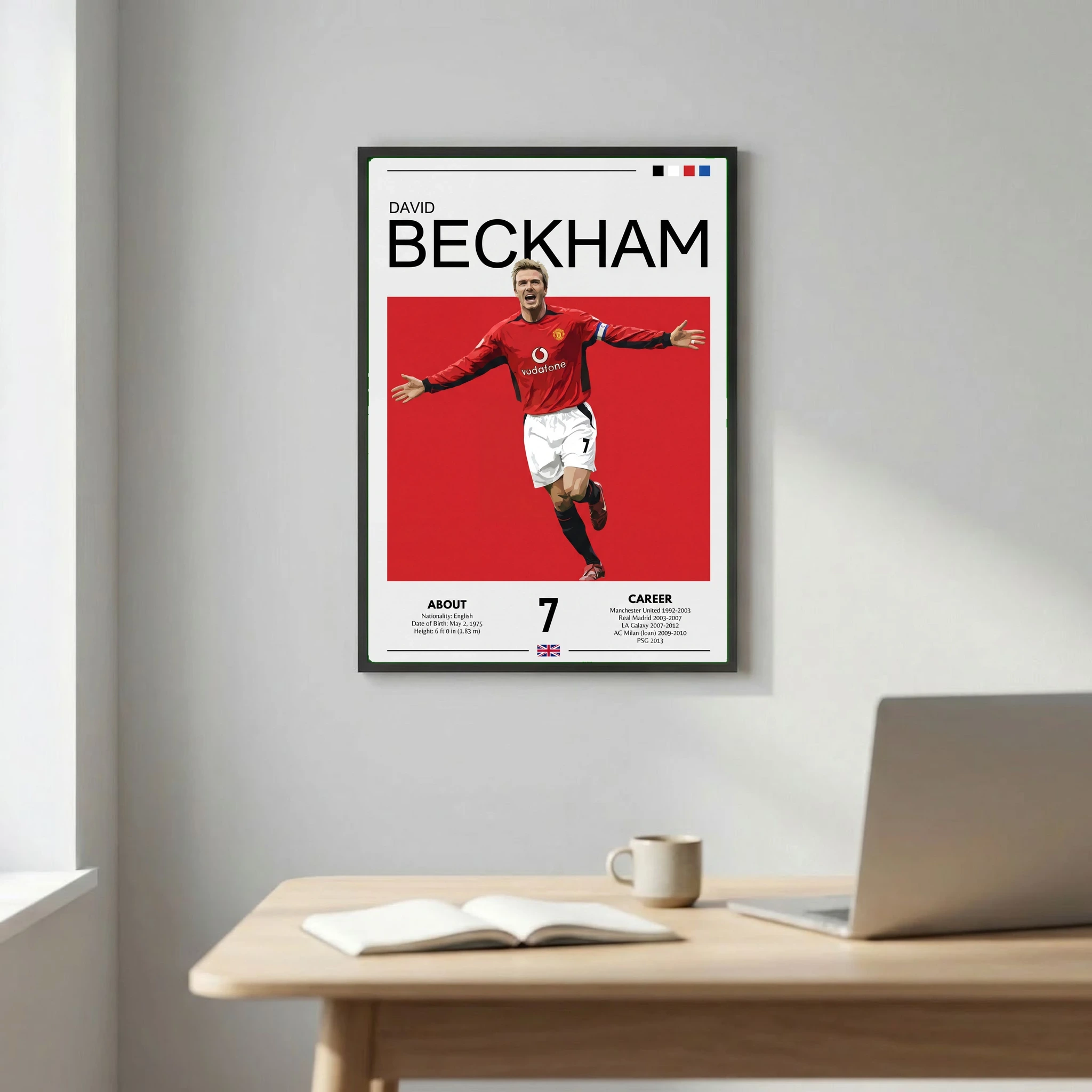David Beckham Football Poster – Modern Legendary Wall Art