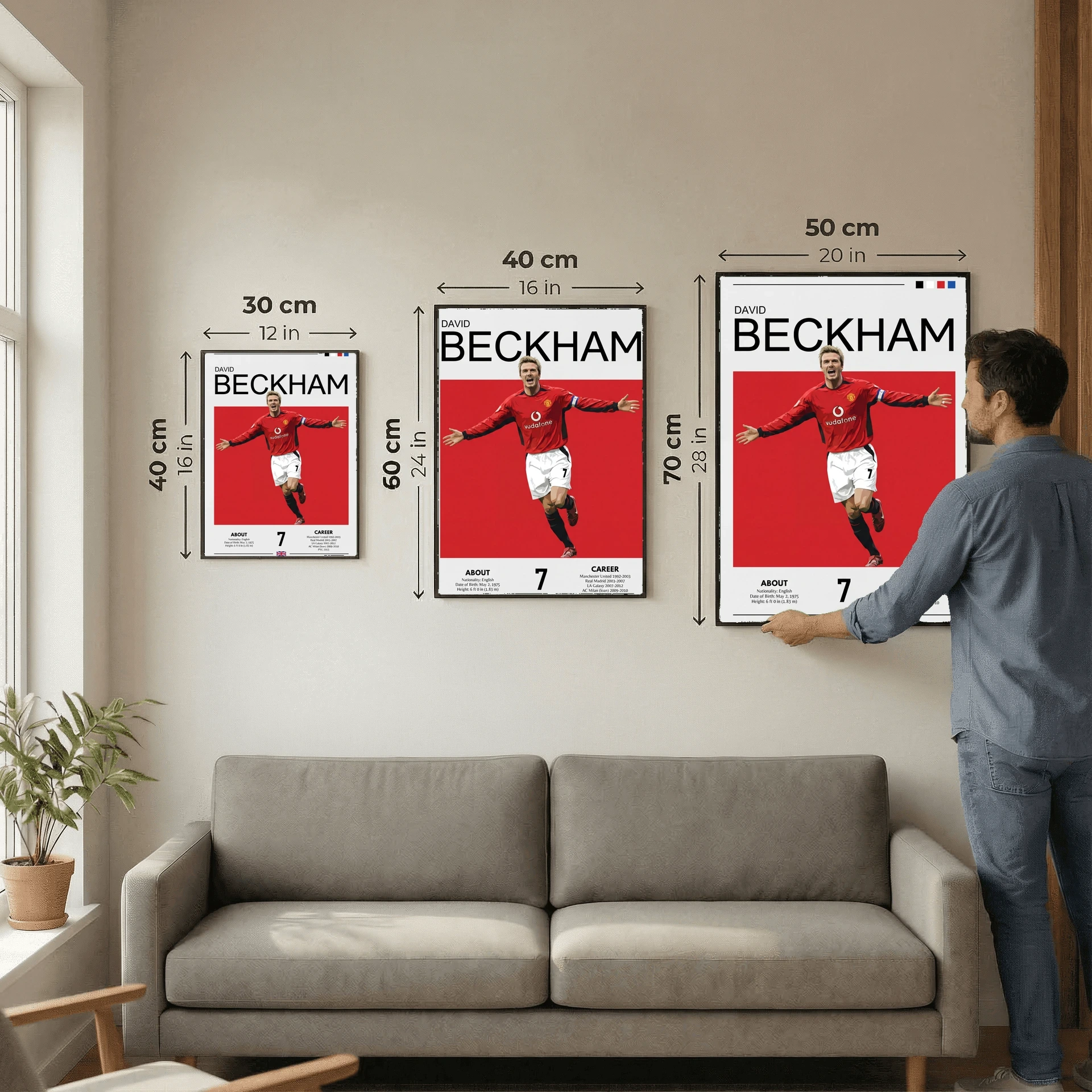 David Beckham Football Poster – Modern Legendary Wall Art