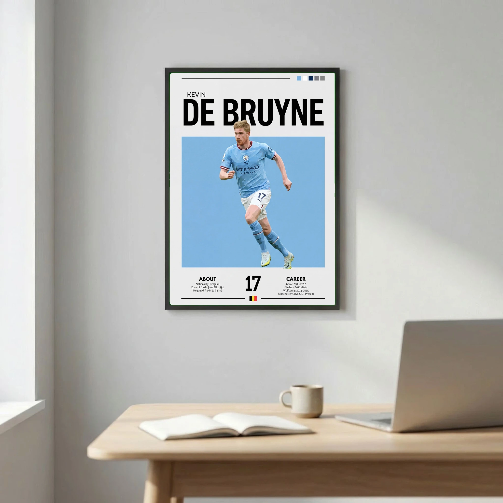 Kevin De Bruyne Football Poster – Modern Sports Wall Art