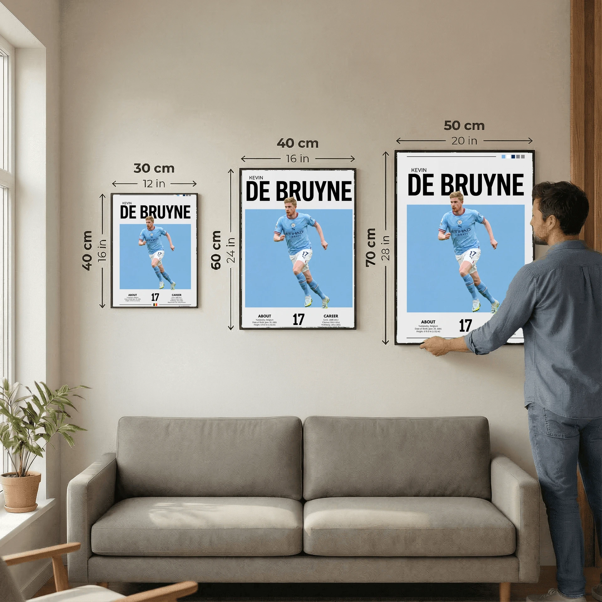 Kevin De Bruyne Football Poster – Modern Sports Wall Art