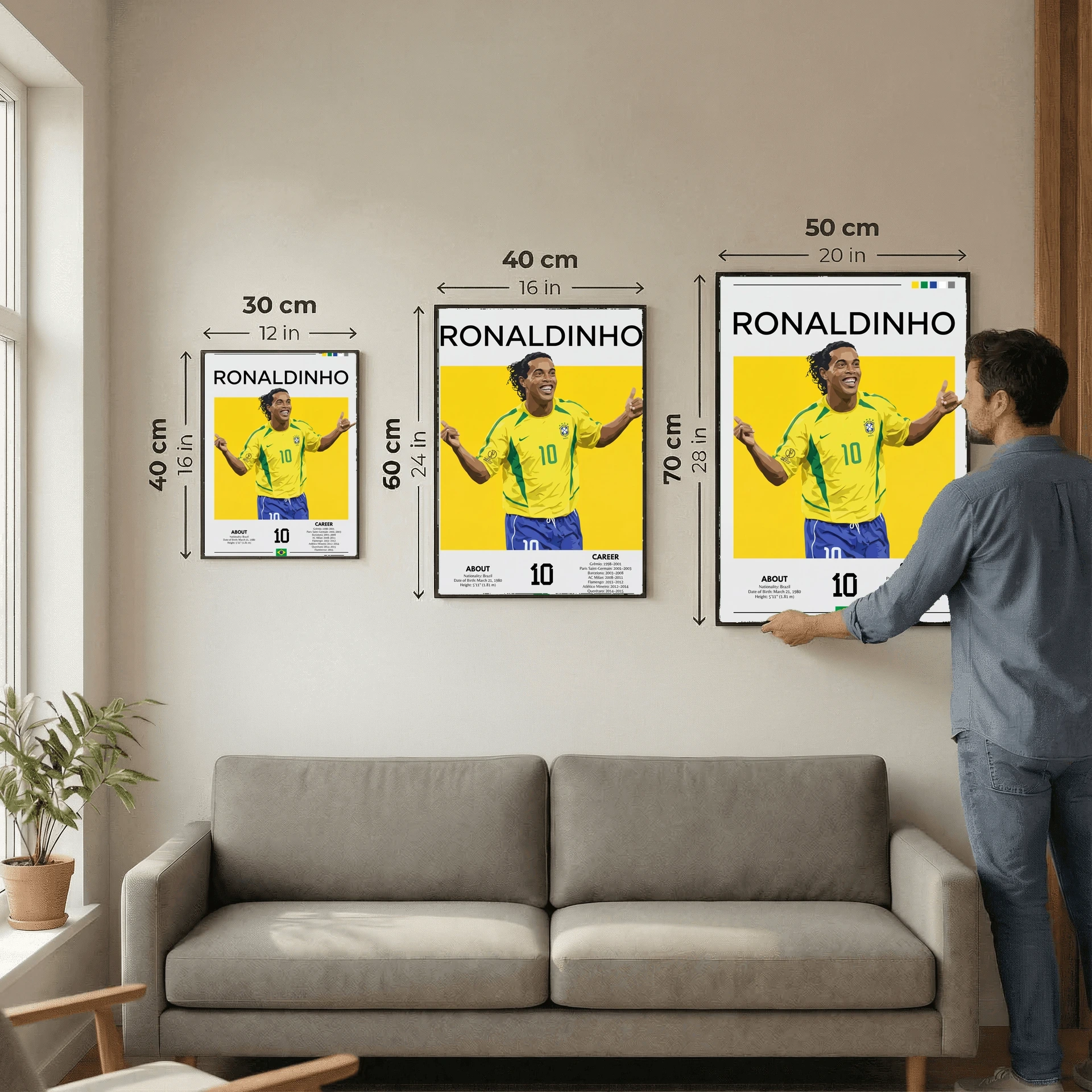 Ronaldinho Football Poster – Modern Legendary Wall Art