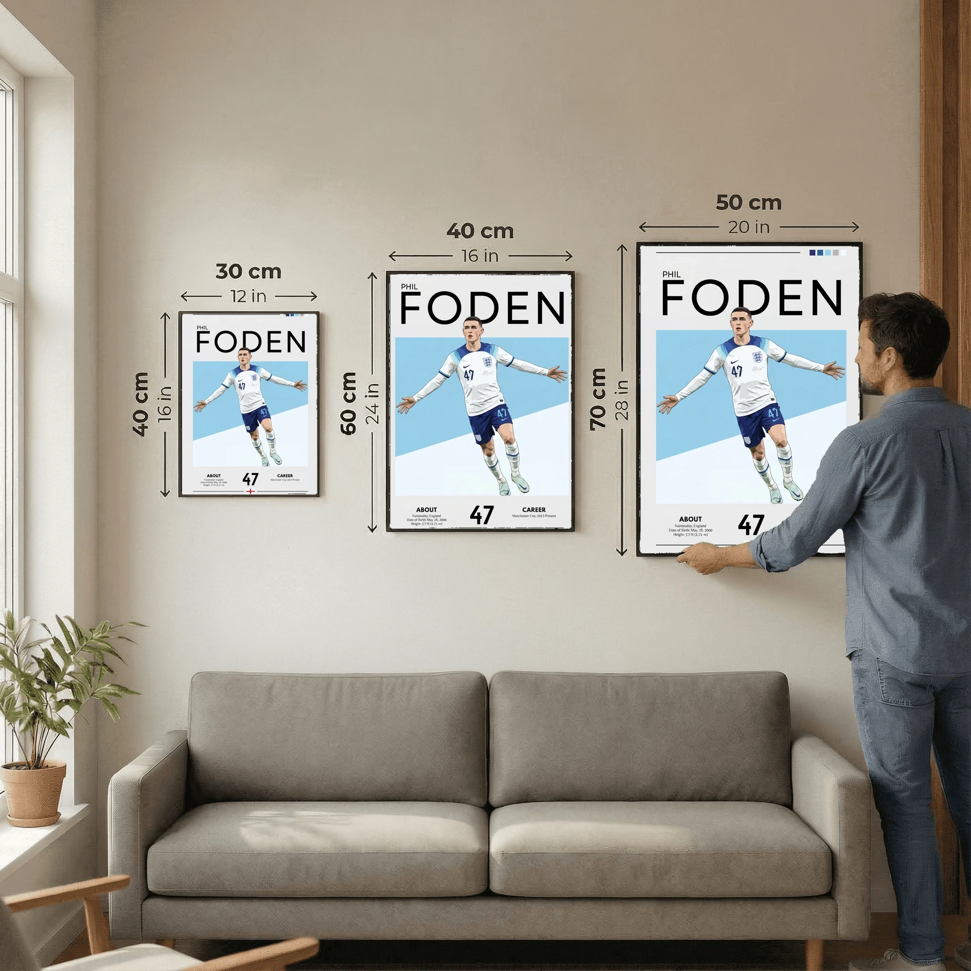 Phil Foden Football Poster – Modern Sports Wall Art