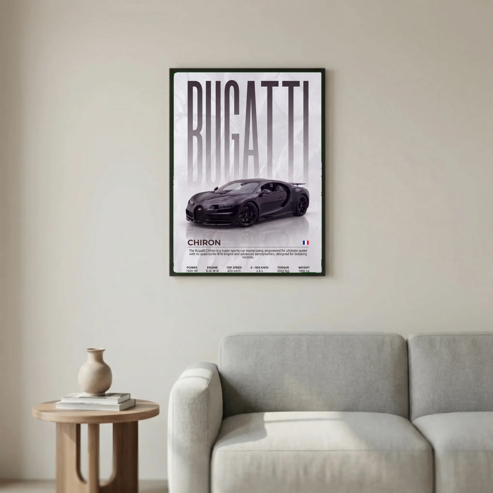 Bugatti Chiron Poster – Modern Hypercar Wall Art