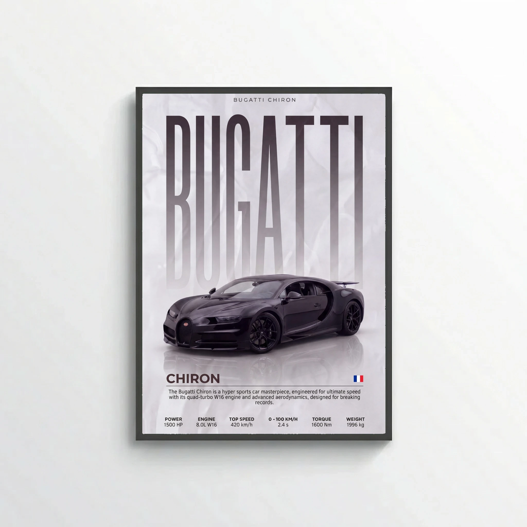 Bugatti Chiron Poster – Modern Hypercar Wall Art