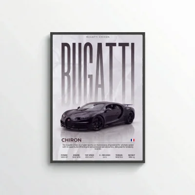 Bugatti Chiron Poster – Modern Hypercar Wall Art