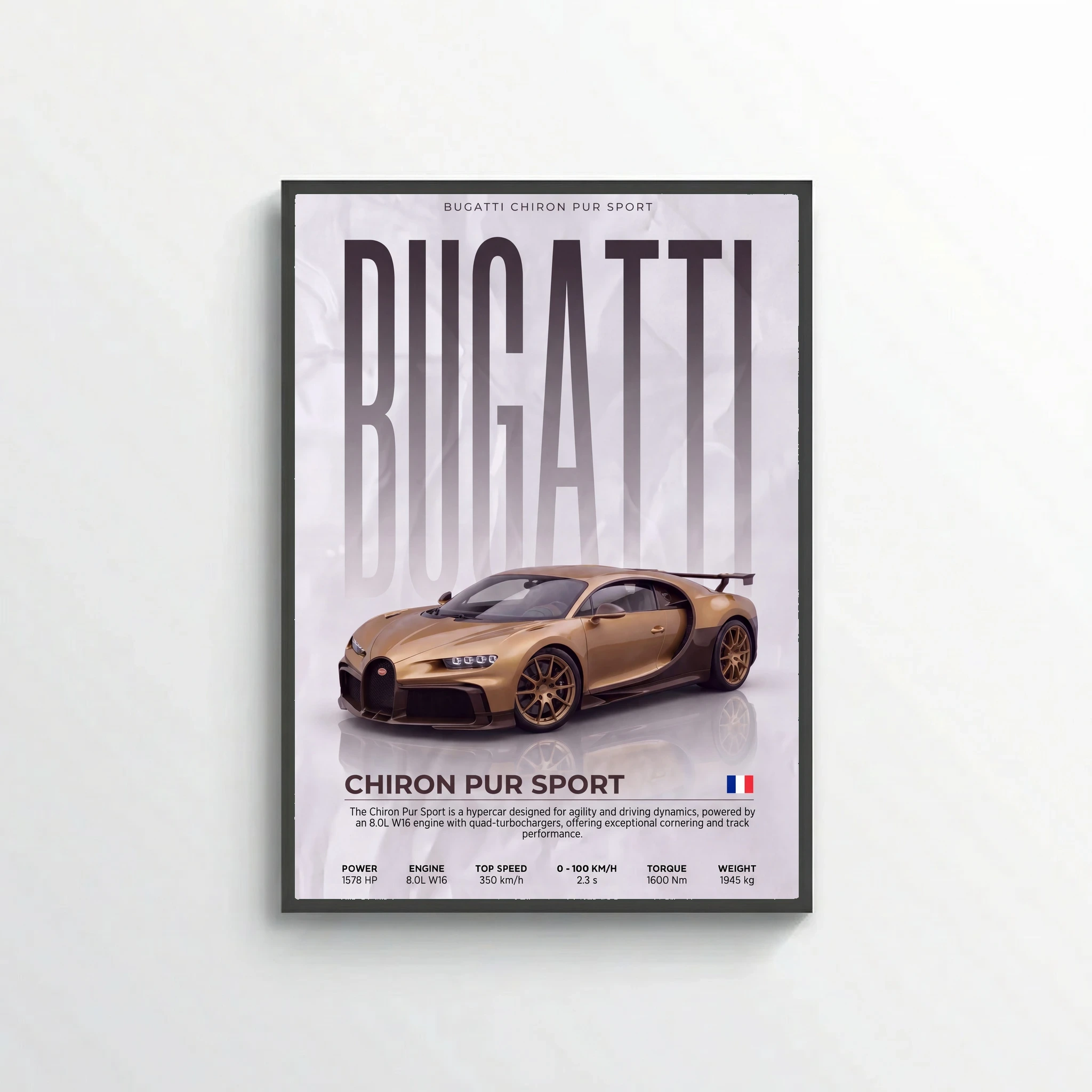 Bugatti Chiron Pur Sport Poster – Modern Hypercar Wall Art