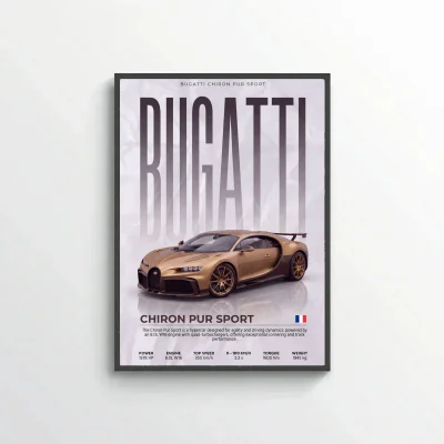 Bugatti Chiron Pur Sport Poster – Modern Hypercar Wall Art